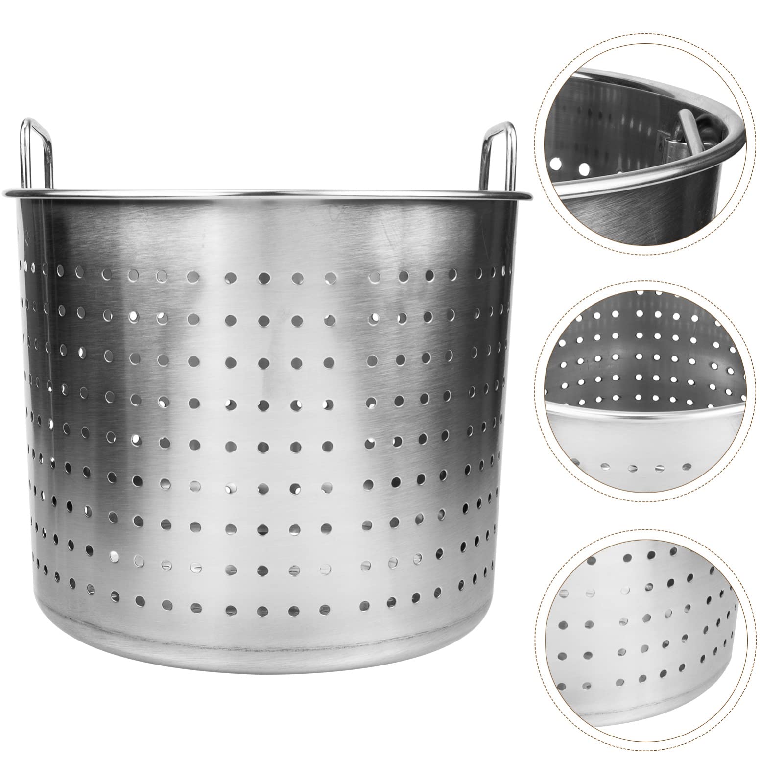 UPKOCH Stainless Steel Steamer Basket Insert with Handle for Stock Pot – Perfect for Boiling Crab, Crawfish & Seafood | Ideal for Crab Boils, Steaming Vegetables & Large Batch Cooking