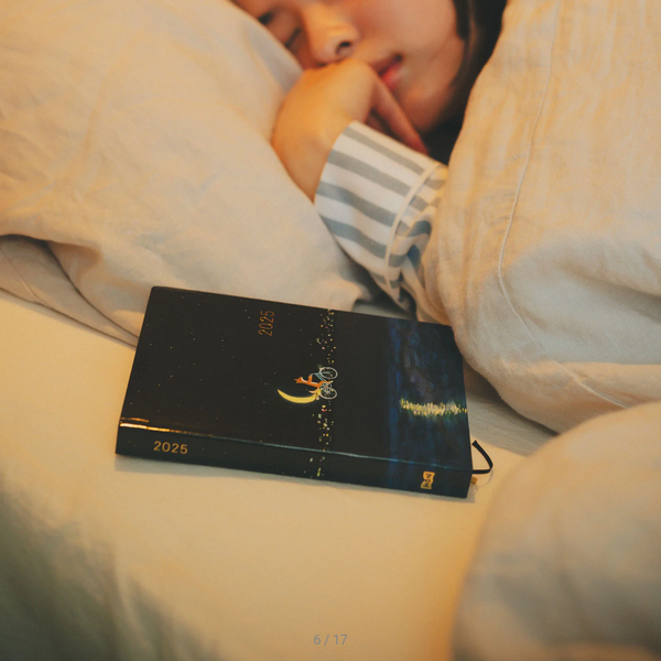 Hobonichi Techo 2025 Planner - A6 Size Daily English Edition with Crescent Moon Design by Hiroko Kubota | January Start, Monday Start | Perfect for Journaling, Planning & Productivity