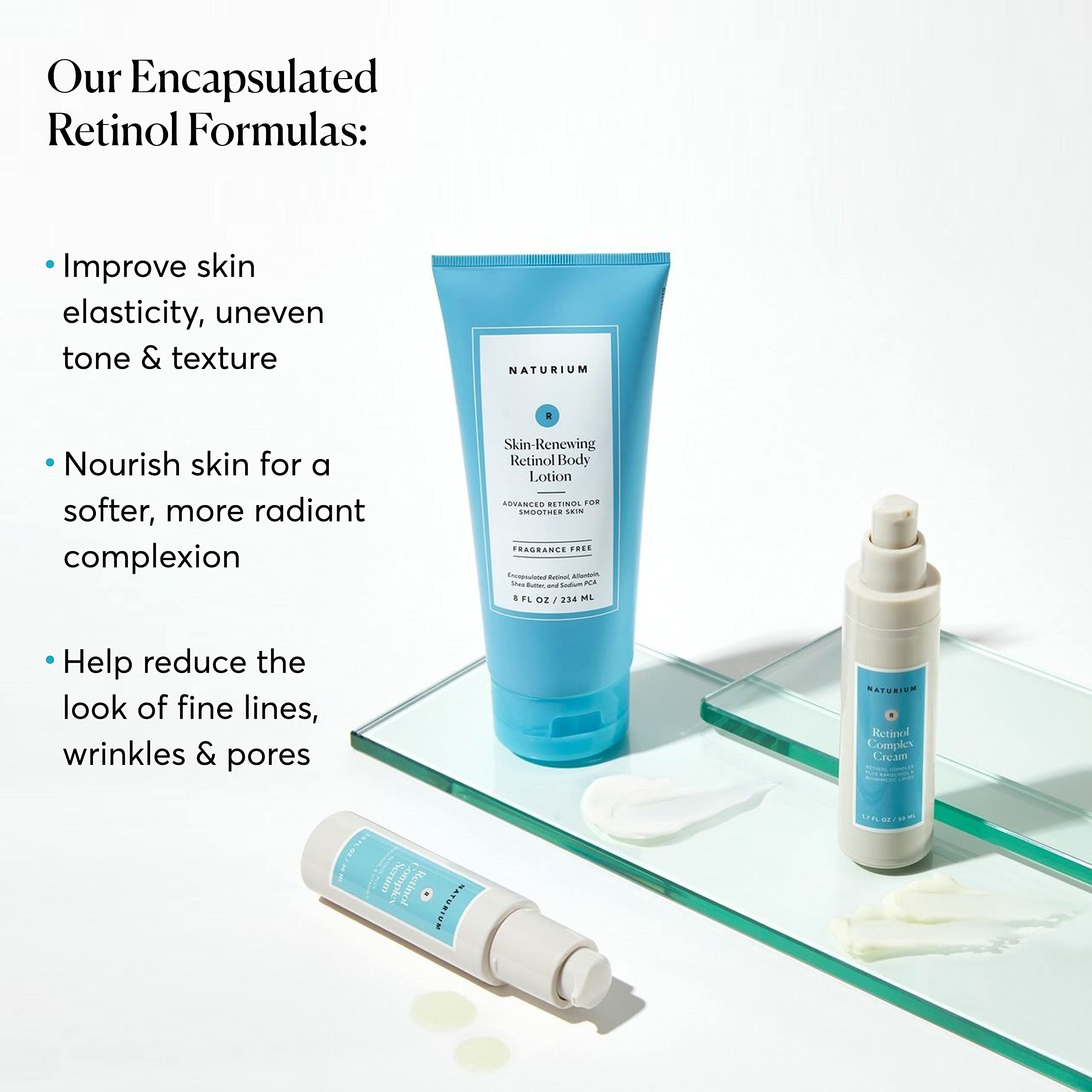 Naturium Retinol Body Lotion for Skin Renewal - Anti-Aging Firming Moisturizer with Encapsulated Retinol & Shea Butter - 8 oz - Perfect for Nighttime Skin Care & Dry Skin Relief