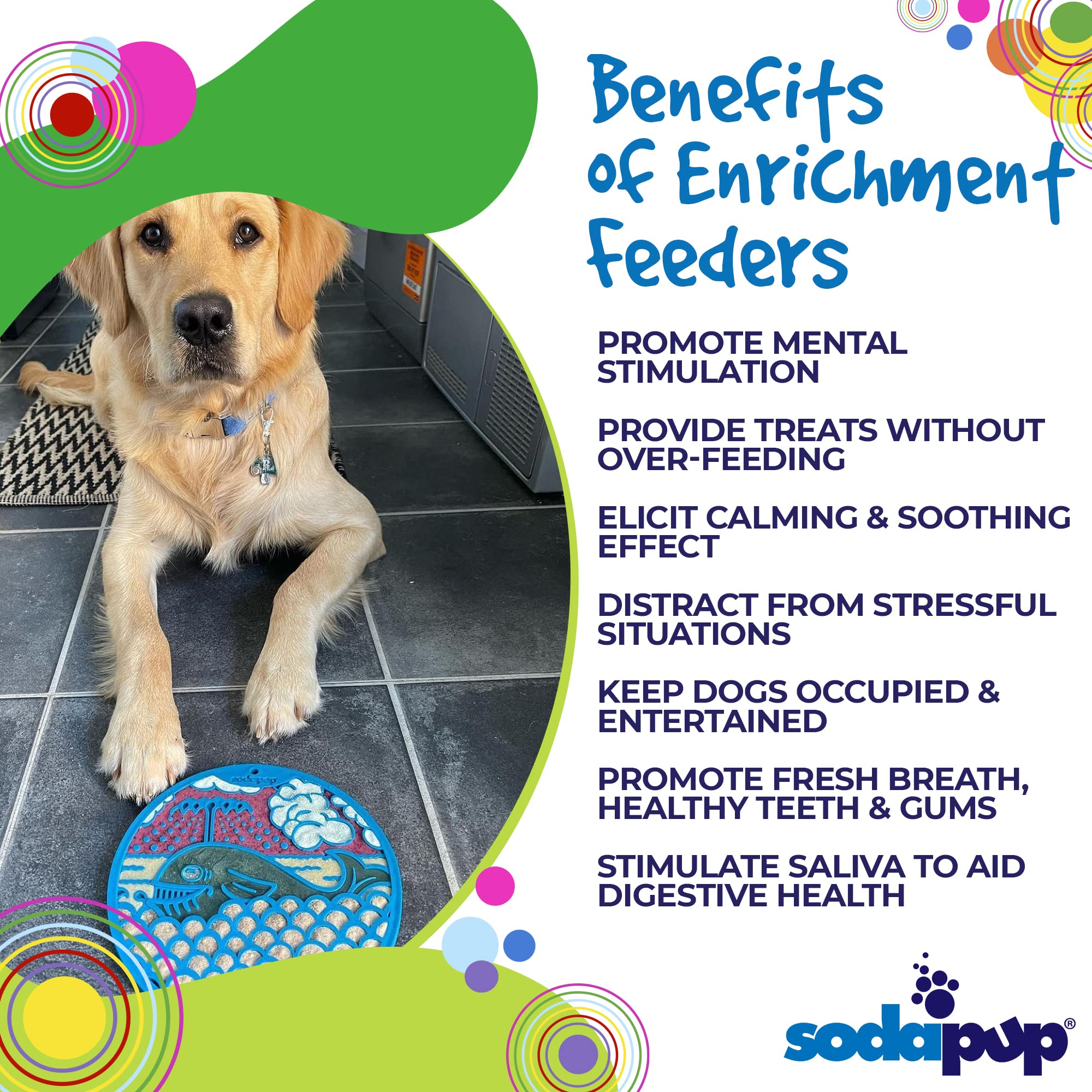 SodaPup Whale Lick Mat for Dogs - Non-Toxic, Pet-Safe Rubber Slow Feeder with Suction Cups | Made in USA | Mental Stimulation, Digestive Health & Anxiety Relief | Perfect for Bath Time, Grooming & Mealtime Slow Feeding