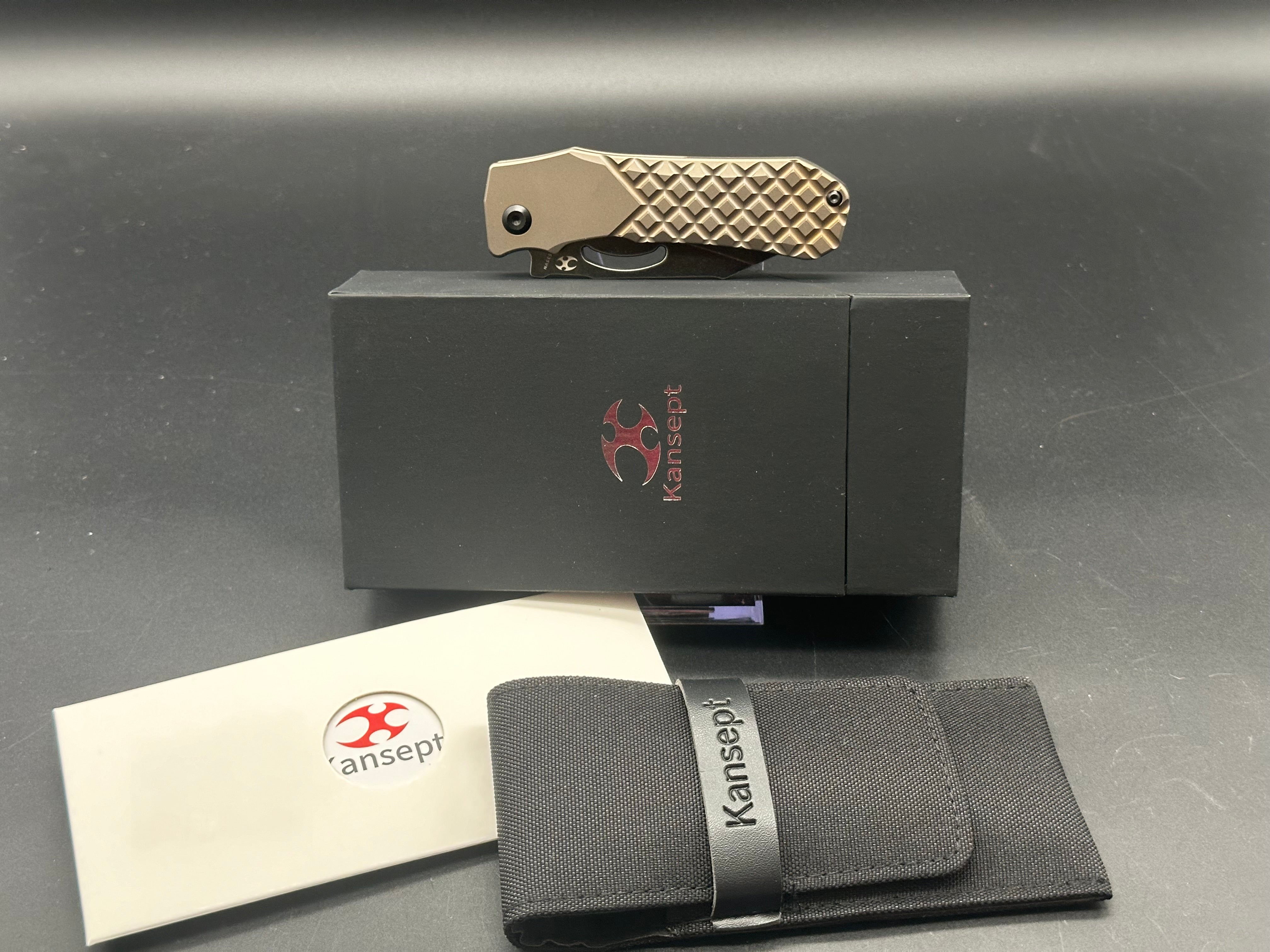 Kansept Loki Bronze Frag Titanium Frame Lock Folding Knife - 2.99