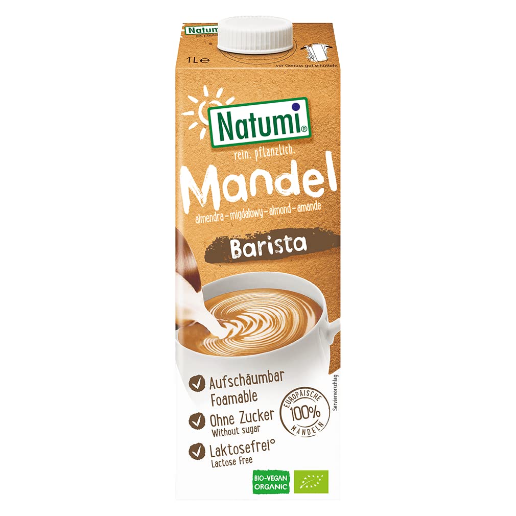 Organic Natumi Bio Almond Drink Barista Edition - 24 Pack (24 x 1 Liter) | Dairy-Free Milk Alternative for Coffee, Smoothies & Baking