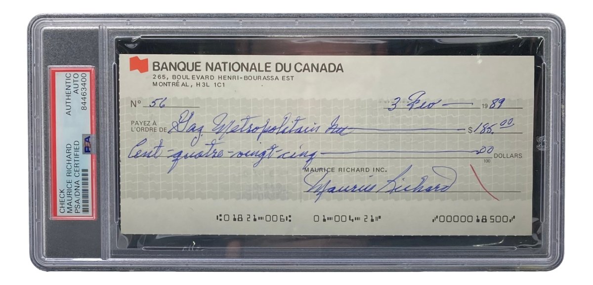 Maurice Richard Signed Montreal Canadiens Hockey Memorabilia - PSA/DNA Certified #56 - Perfect for NHL Collectors, Sports Memorabilia Displays & Hockey Fan Gifts