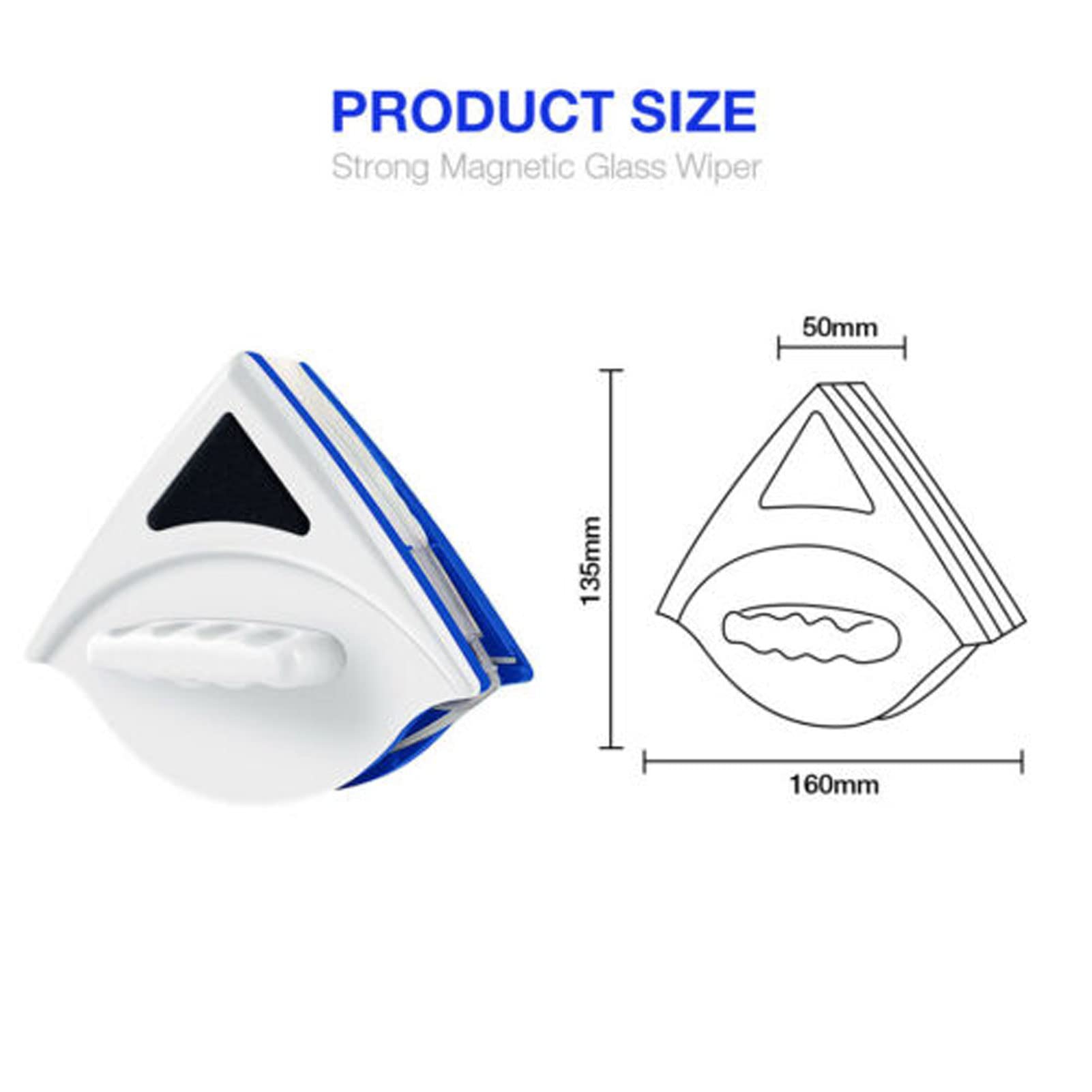 DWLOMHE Magnetic Window Cleaner - Double-Sided Glass Wiper for Double Glazed Windows - Indoor/Outdoor Use for Homes, Offices & High-Rise Buildings