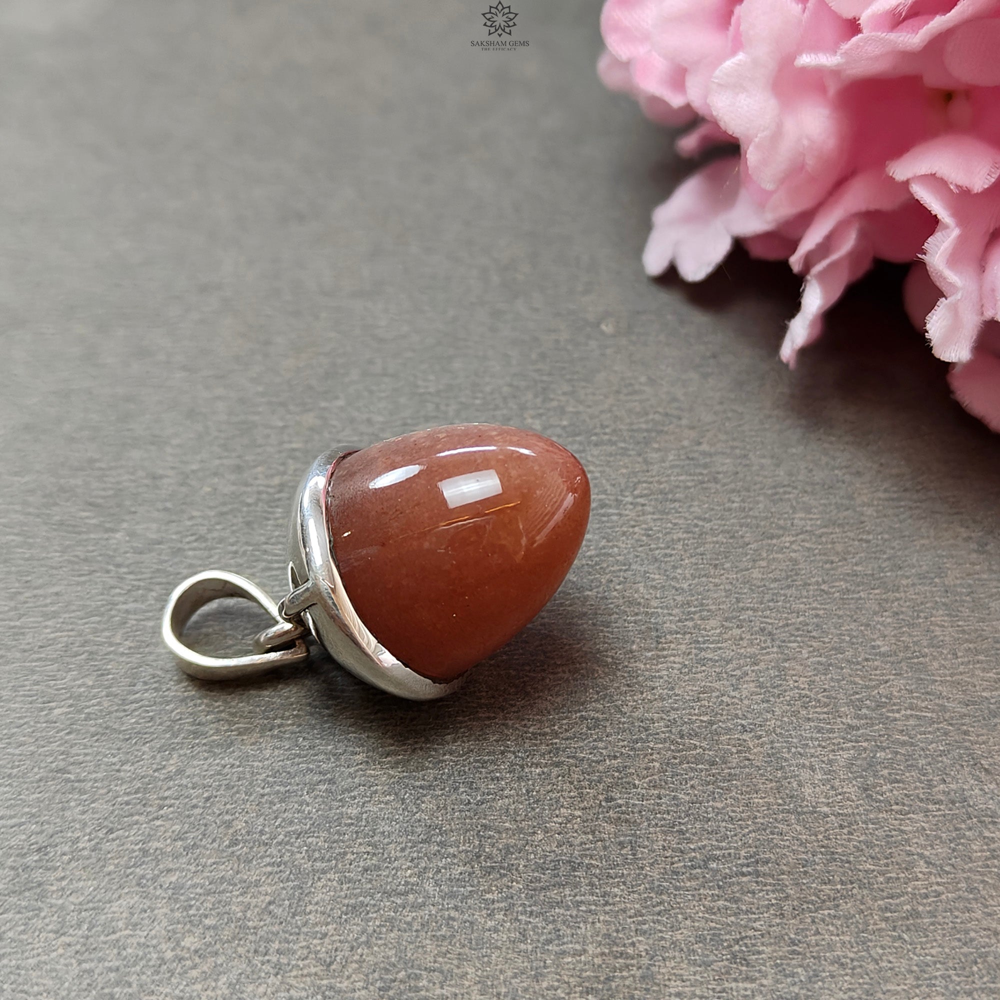 Brown Moonstone Gemstone 925 Sterling Silver Pendant Necklace - 14.26g XL Bullet Pendant with Loop - Elegant Jewelry Gift for Women, Birthday, Anniversary - Perfect for Casual Wear, Office & Special Occasions