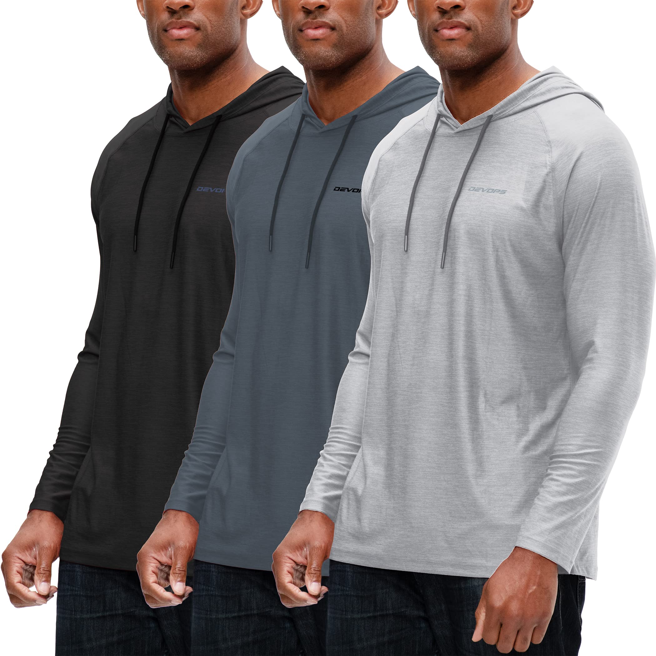 DEVOPS Men's Hoodie - Long Sleeve Pullover for Fishing, Hiking, Running & Workout - Comfortable Athletic Shirt for Outdoor Activities & Gym Training
