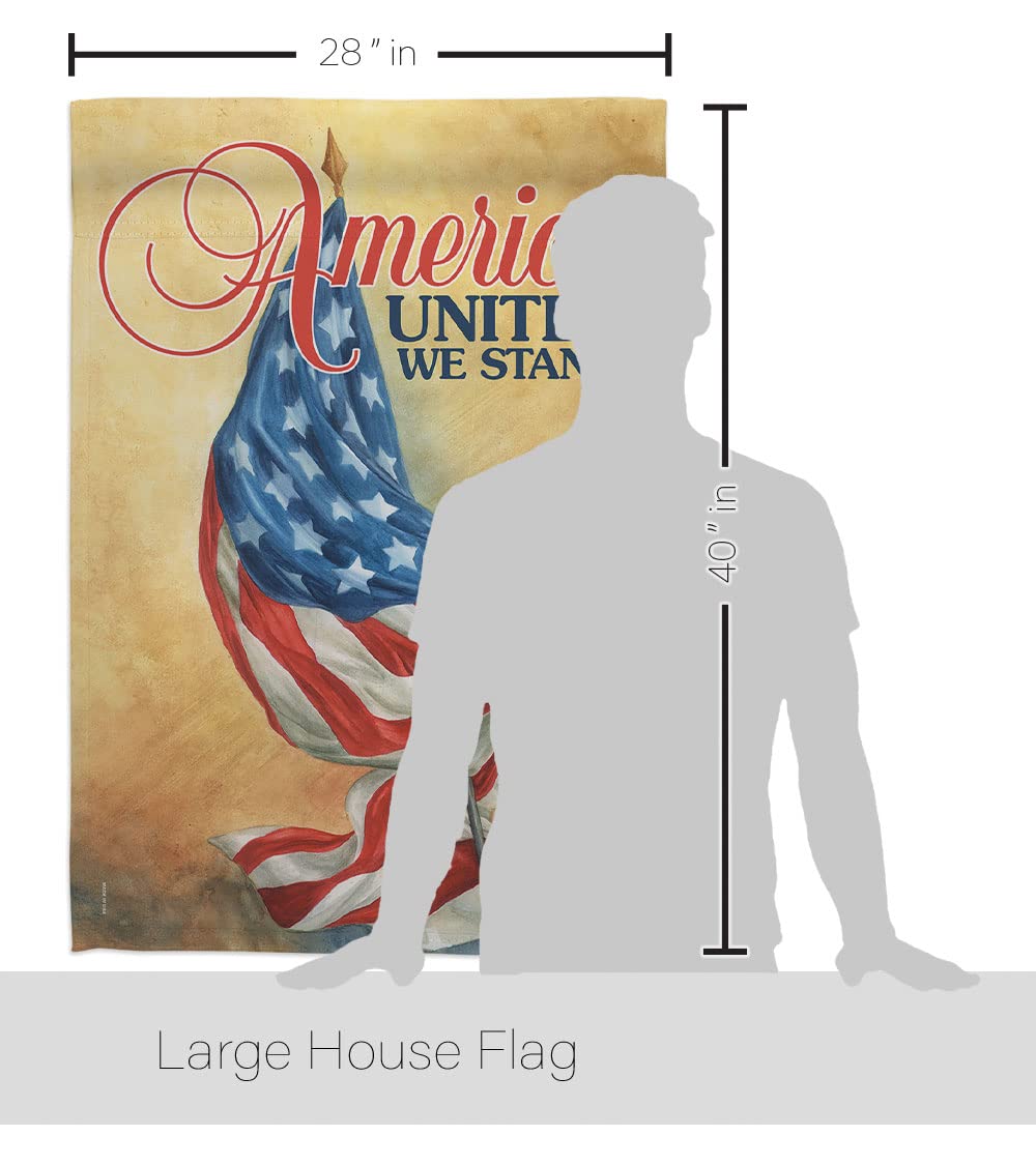 Patriotic Americana House Flag Set 28x40 with Pole - Outdoor Decor