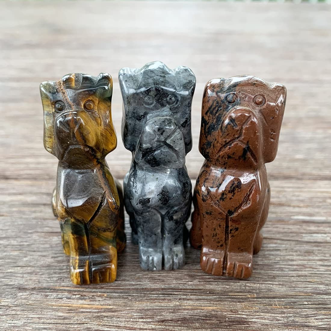 YGLINE 2 Inch Natural Crystal Statue - Healing Stones & Lucky Dog Figurine for Home Decor, Meditation & Feng Shui | Gemstone Gift for Spiritual Healing & Positive Energy