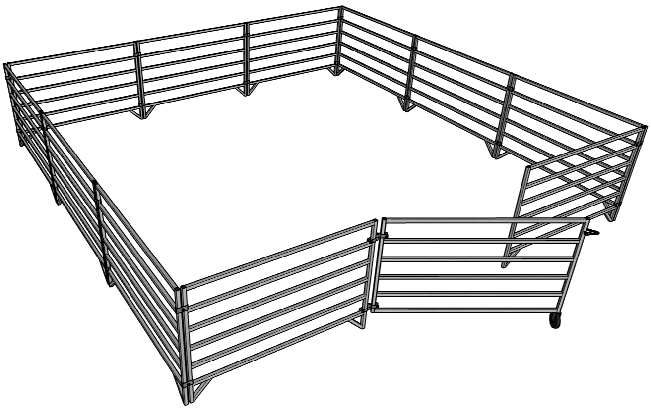 11-Pack 5ft x 40in Heavy Duty Aluminum Sheep & Goat Panels with 6 Rails & 1 Gate (58in) - Durable Livestock Fencing for Pastures, Farms & Animal Enclosures