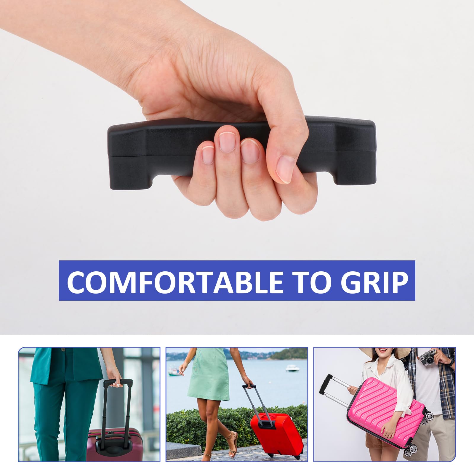 Durable Luggage Trunk Handle Replacement - 148mm x 20mm Suitcase Pull Handle with Wear-Resistant Grip for Travel Carry-On Bags & Storage Cases - Perfect for Business Trips, Vacations, and Airport Travel
