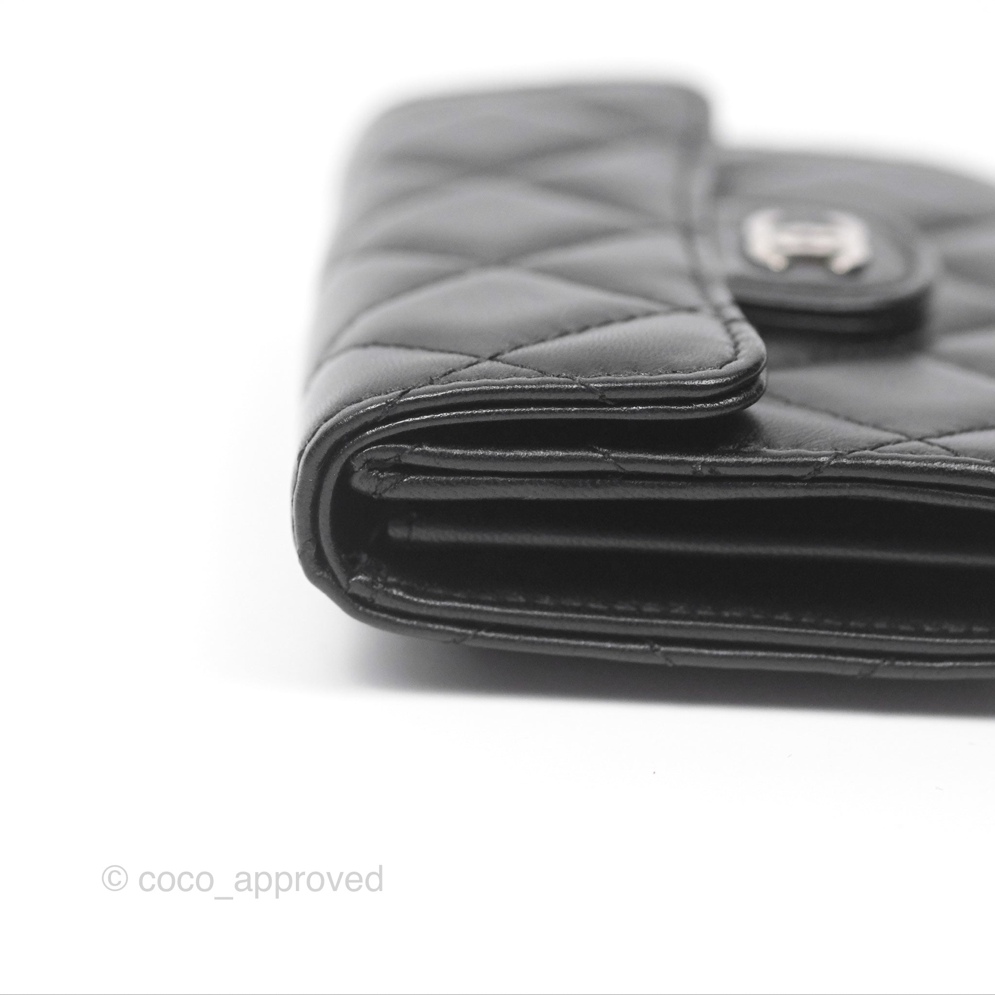 Chanel Classic Flap Coin Purse Black Lambskin Leather with Silver Hardware - Luxury Wallet for Women, Perfect for Parties & Everyday Use