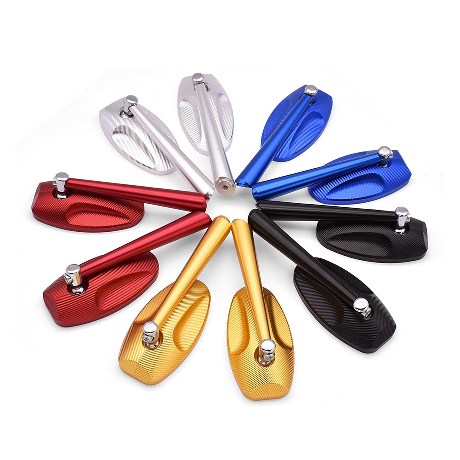 High-Quality CNC Billet Aluminum Motorcycle Rear View Side Mirrors - Compatible with Honda Grom CB190R CBR250R, Yamaha FZ1 FZ6 YBR125, BMW F800R - Durable Upgrade for Better Visibility & Safety Riding