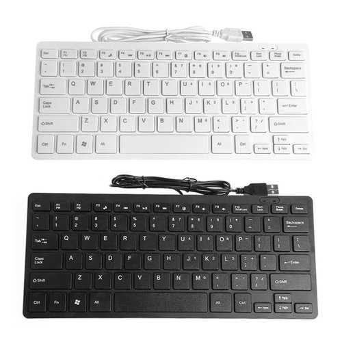 78-Key Slim Mini USB Wired Keyboard for Laptop & Desktop Computers - Compact Design for Home Office, Gaming, and Travel Use