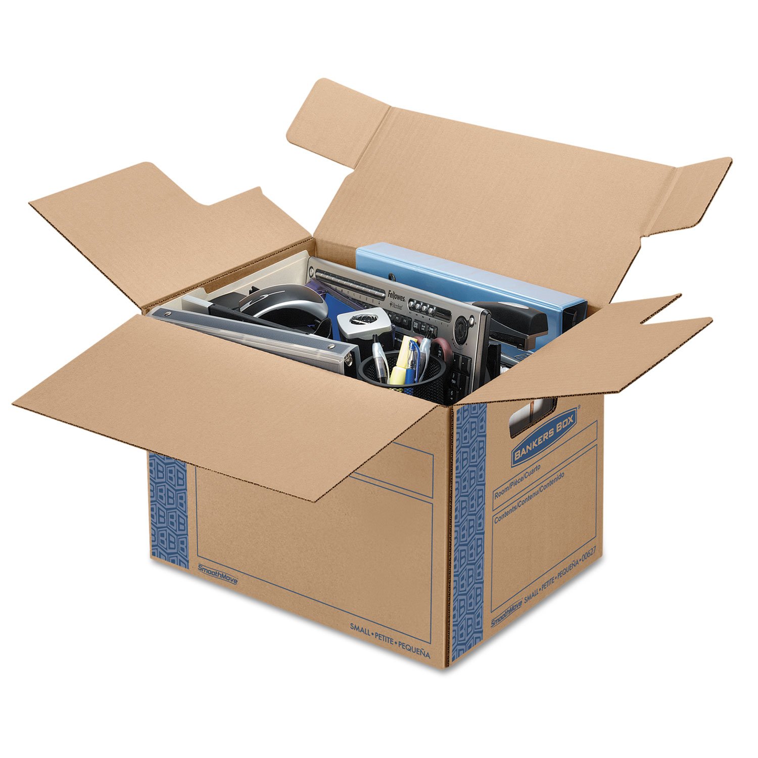 Bankers Box SmoothMove Prime Moving and Storage Boxes with Hinged Lid - 12