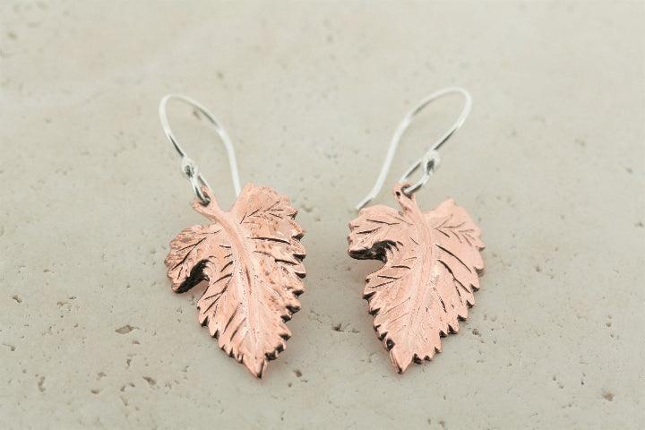 Handmade Copper Maple Leaf Earrings for Women - Elegant Nature-Inspired Jewelry - Perfect for Fall Outfits & Boho Style