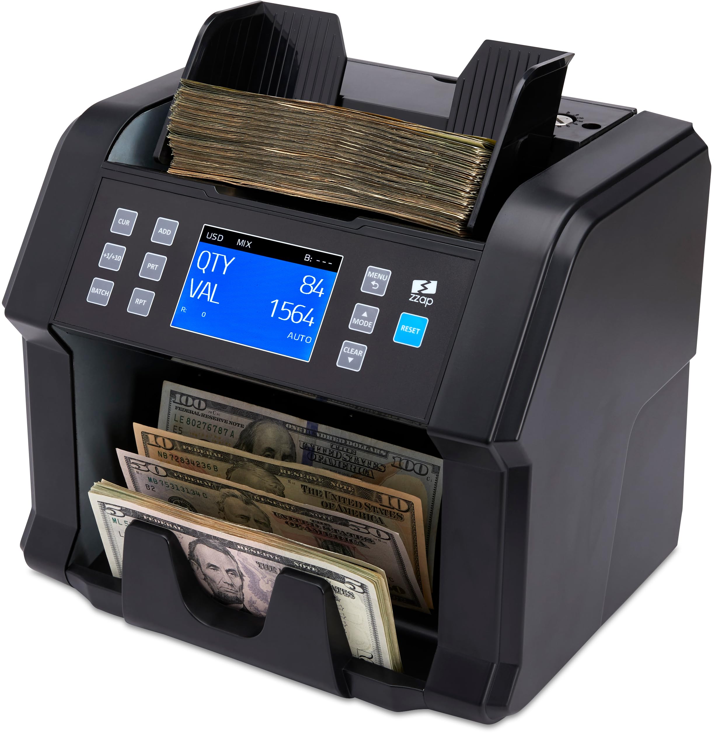 ZZap NC50 Bill Value Counter & Counterfeit Detector Machine - Fast & Accurate Currency Counting with UV/MG/IR Detection - Perfect for Banks, Retail Stores, and Cash-Intensive Businesses