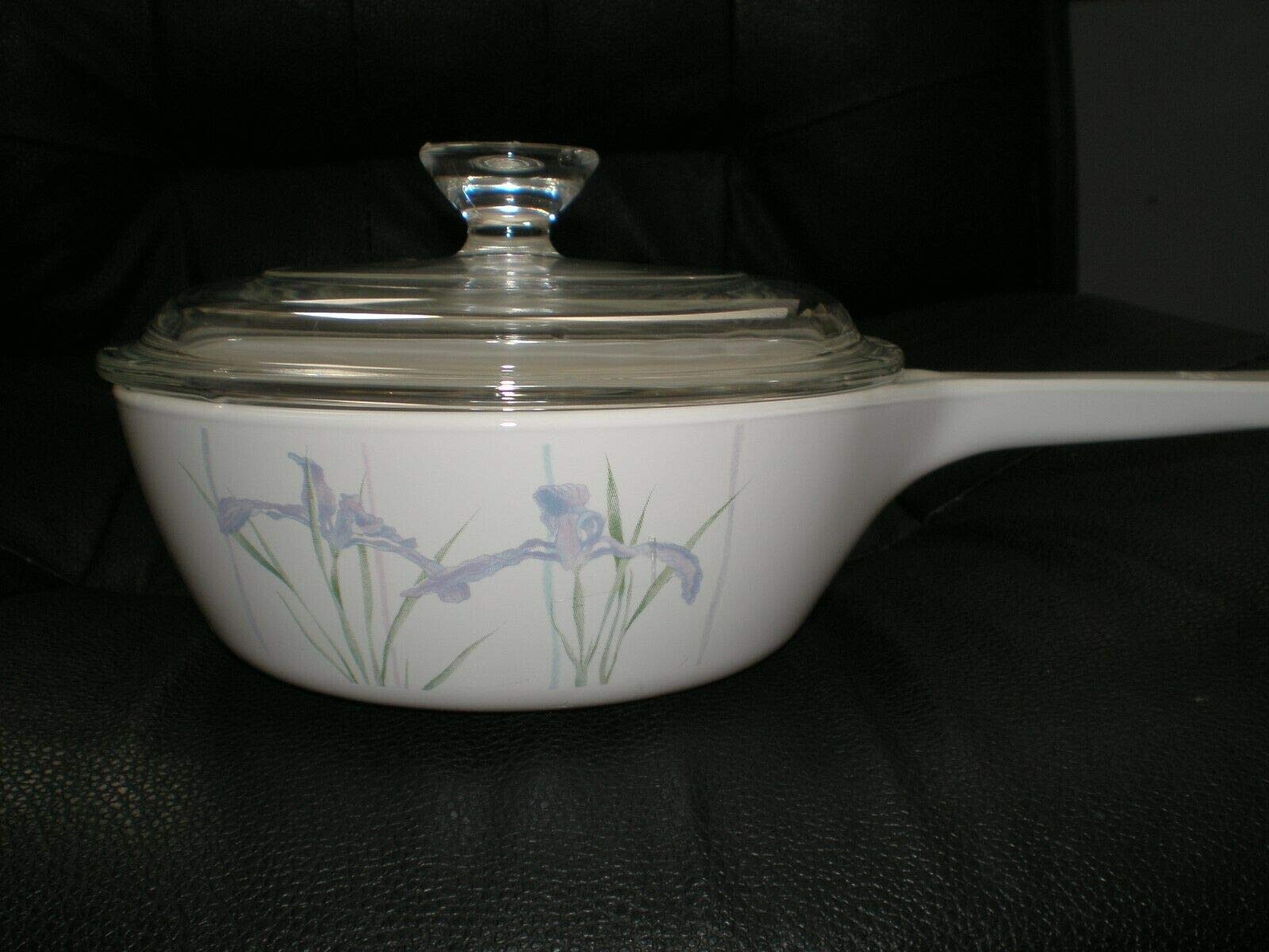 Corning Ware Shadow Iris S-81-B 0.5L Saucepan Skillet with Lid - Durable Ceramic Cookware for Stovetop & Oven Use - Perfect for Sauces, Stews & One-Pot Meals