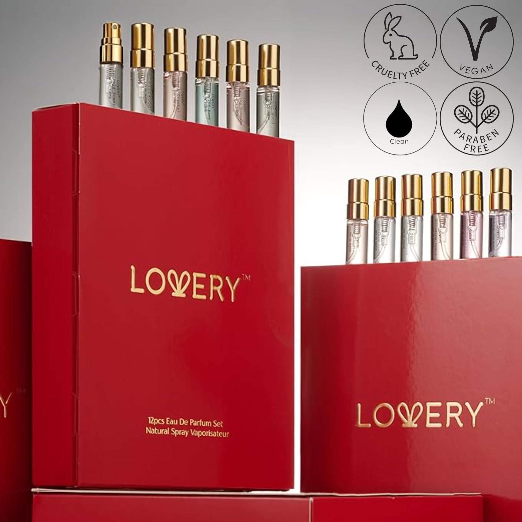 LOVERY 12pc Perfume Sampler Set for Women & Men - Floral Travel Fragrance Gifts