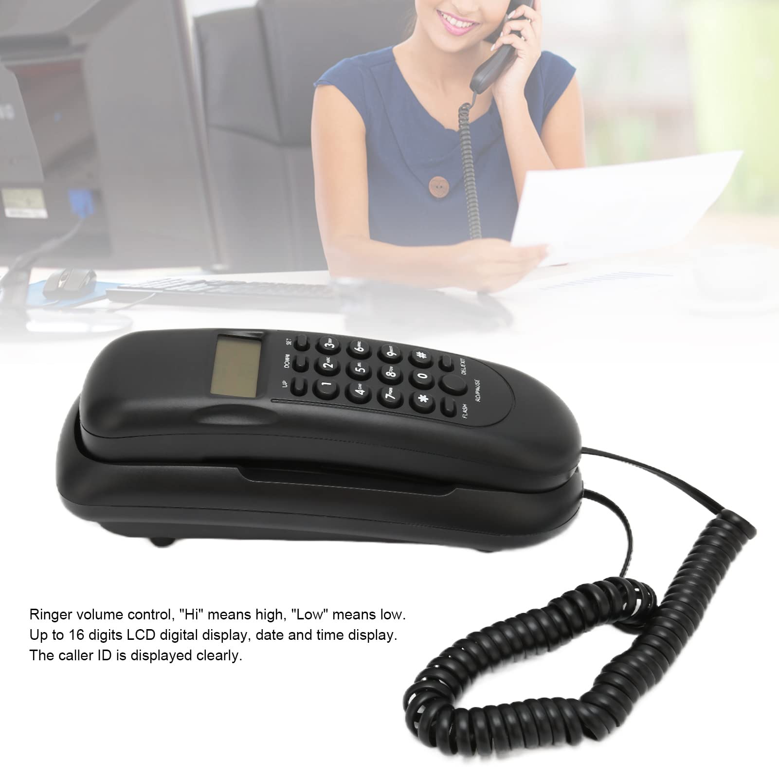 **Best Corded Landline Phone with Caller ID - Wall Mountable Mini Telephone for Home & Office - Reliable Communication for Elderly & Emergency Use**