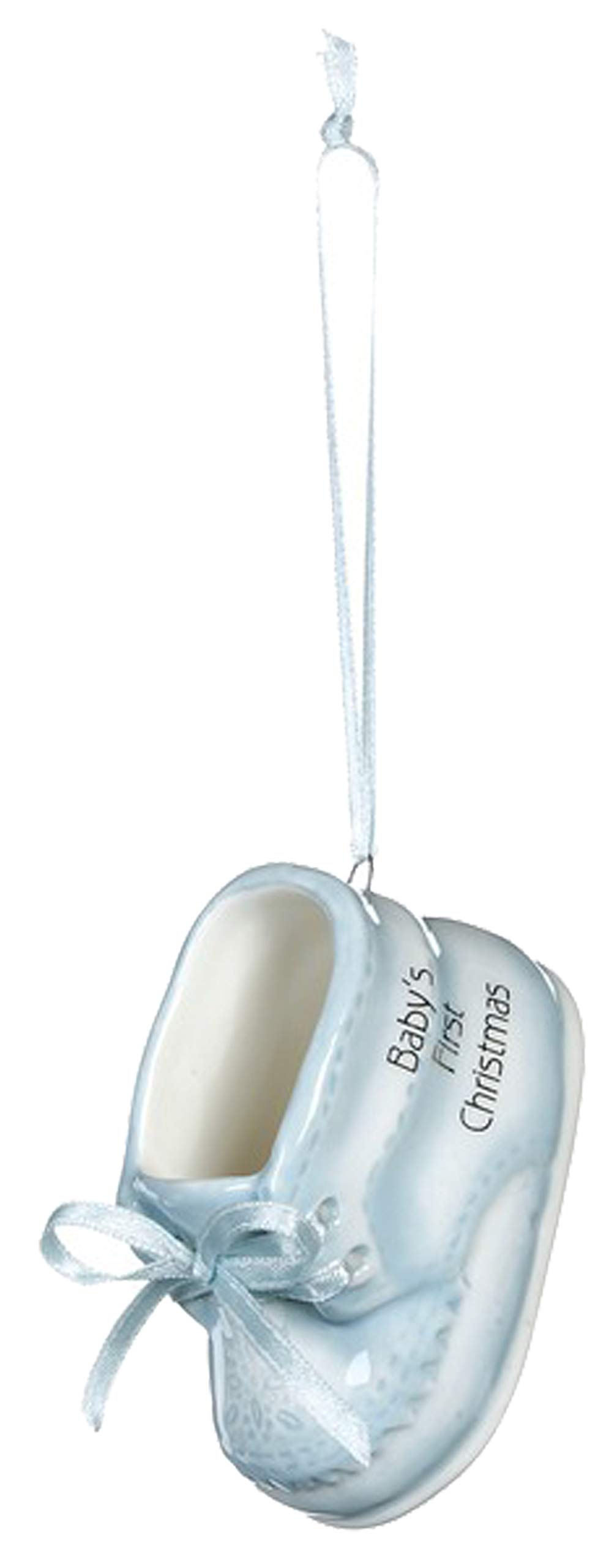Baby Boy's First Christmas Ornament - Blue Baby Shoe Holiday Tree Decoration | Christmas Gift for Newborns & Parents | Perfect for Xmas Tree Decor, Baby Showers & Keepsake Memory Boxes
