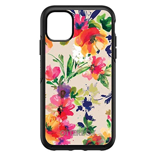 Pink Purple Floral Flowers On Black Case