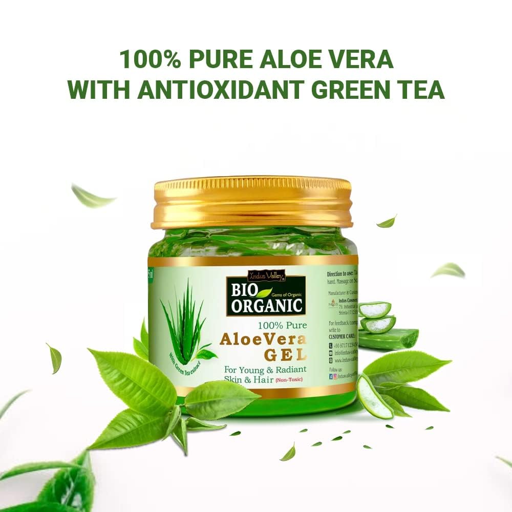 Organic Aloe Vera Gel for Acne & Scar Treatment - 175ml | Non-Toxic, Skin Brightening & Hydrating | Perfect for Daily Skincare, Sunburn Relief & After-Shave Care