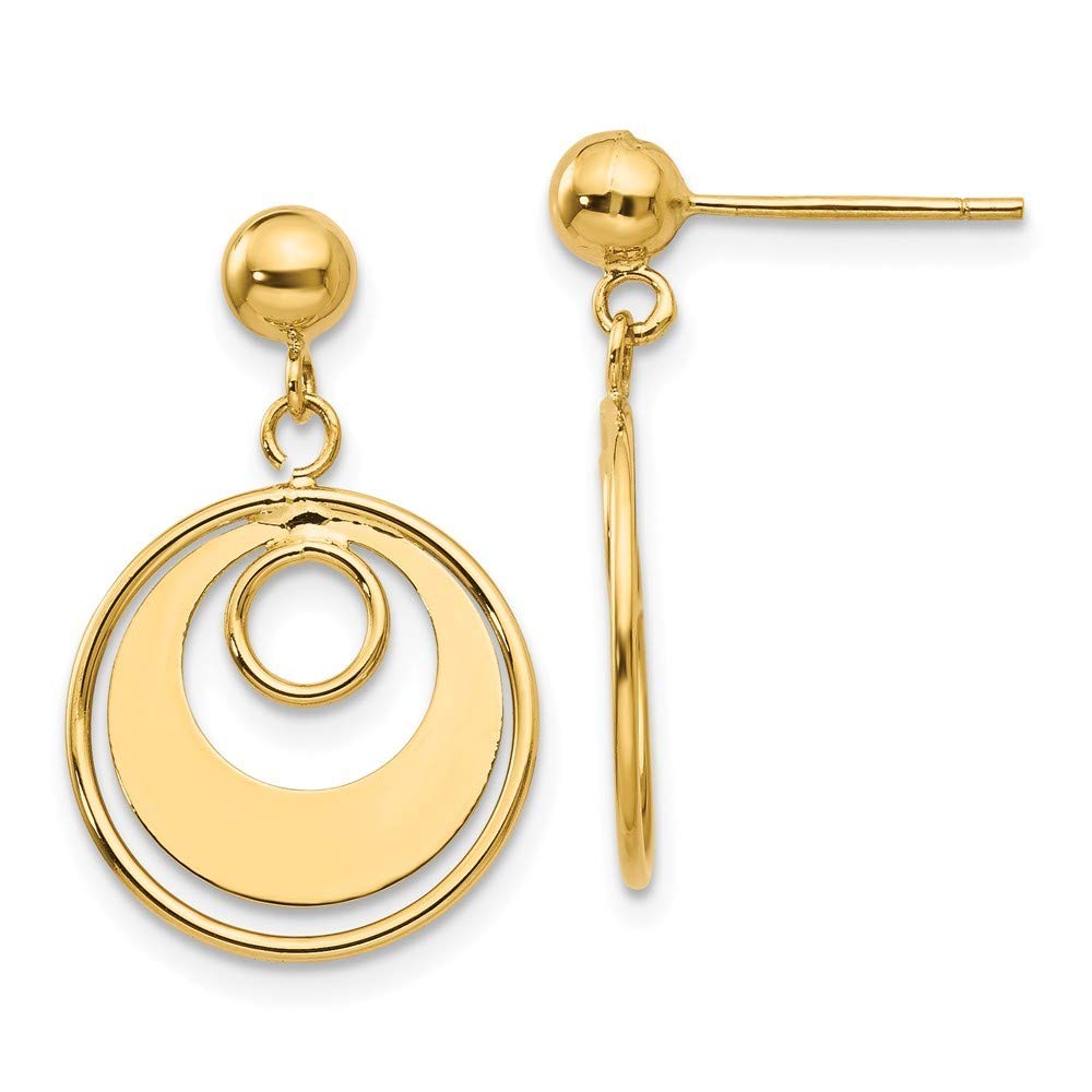 14K Yellow Gold Circle Post Earrings for Women - Hypoallergenic Stud Earrings for Sensitive Ears - Perfect for Everyday Wear, Work, and Special Occasions