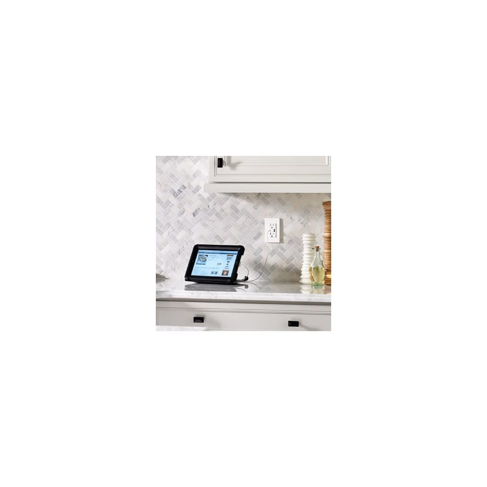 Leviton T5832-T USB Wall Charger with 20A Outlet - Fast Charging for Smartphones & Devices in Home/Office