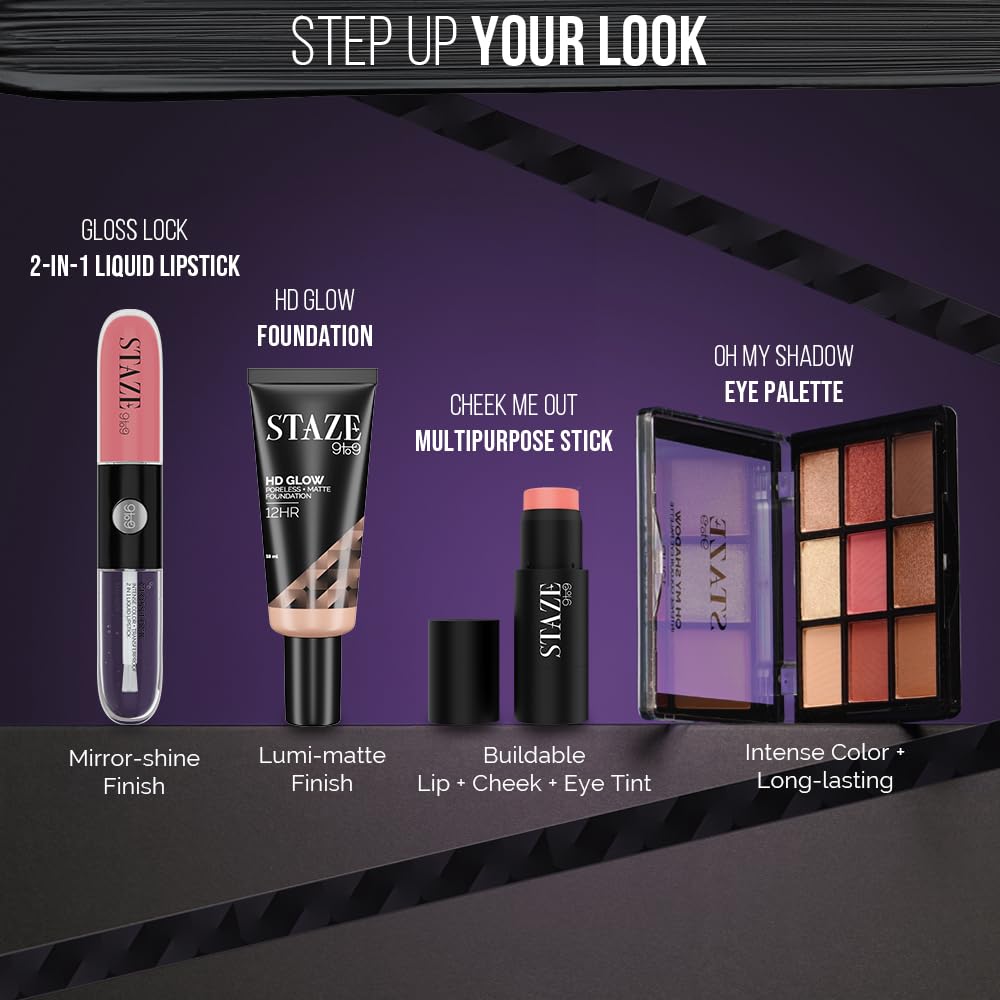 Staze 9to9 All Eyes on You Volumizing Mascara - Smudgeproof, Waterproof & Clump-Free | High Impact Black Tubing Mascara (5ml) for Day to Night Wear | Perfect for Work, Date Night & Special Occasions