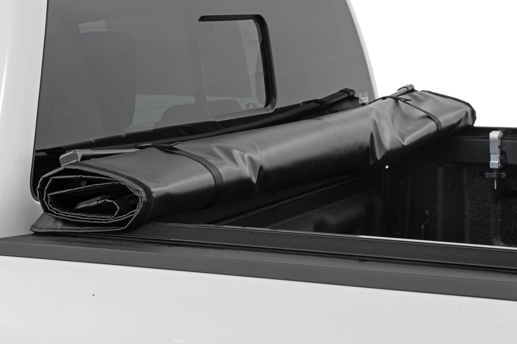 Rough Country Soft Roll Up Tonneau Cover for 2024-2025 Ford Ranger 5' Bed | Waterproof & UV-Resistant Truck Bed Cover | Easy Install & Secure Storage for Camping, Work & Road Trips