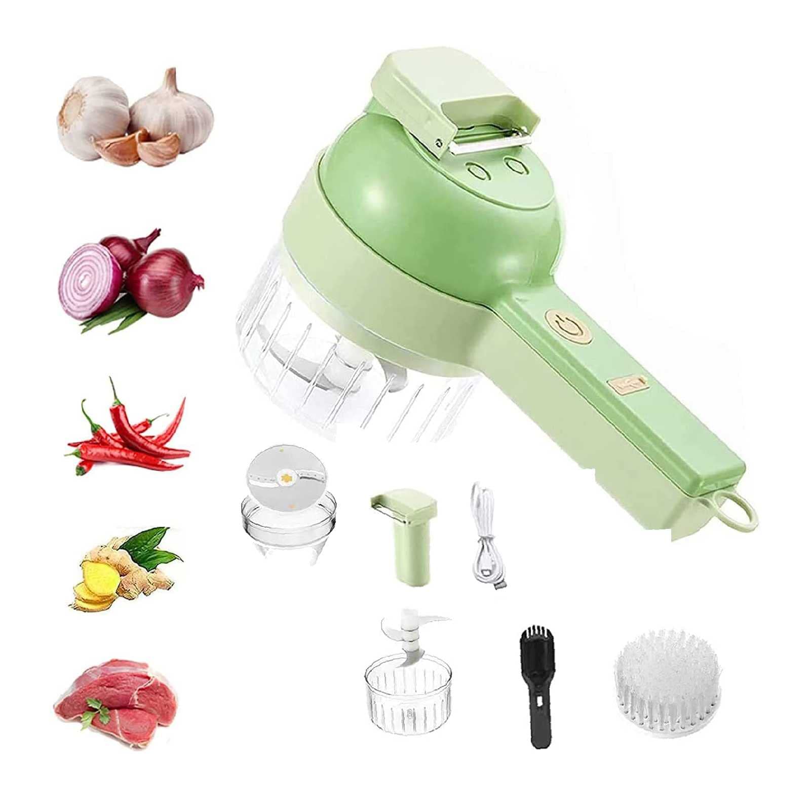 Electric Vegetable Chopper - Mini Wireless Handheld Garlic Masher & Food Slicer for Onion, Ginger, Herbs | Portable Kitchen Gadget for Meal Prep, Salad Making & Cooking Accessories