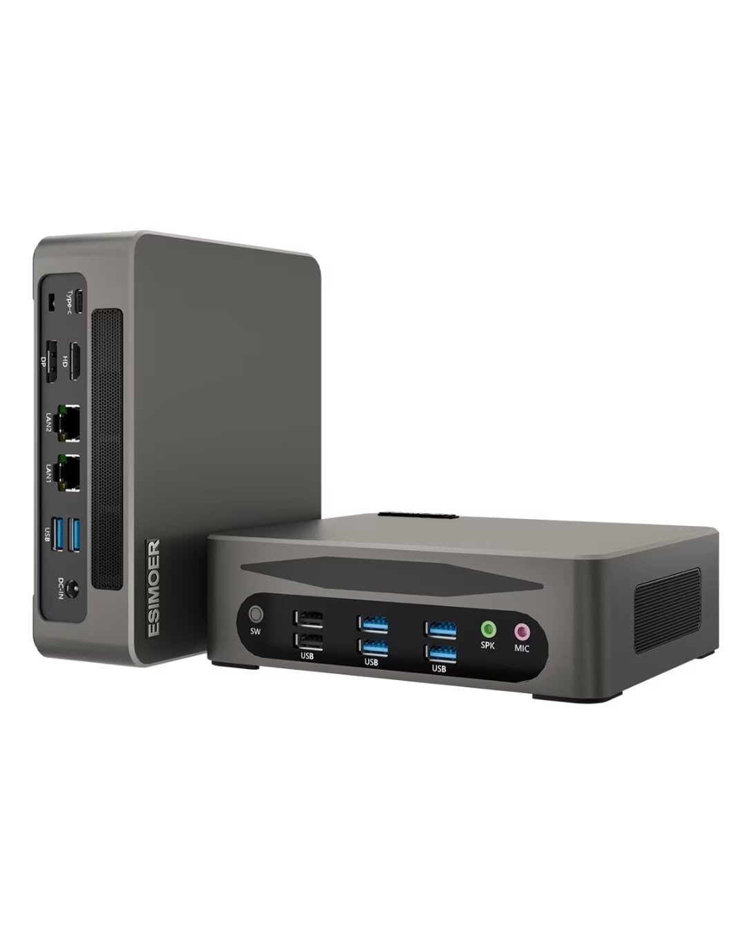 ESIMOER Mini PC Windows 11 Pro - Intel Core i7-1255U Mini Desktop Computer, 32GB DDR5 RAM, 1TB SSD, 8K Triple Display (HD/DP/Type-C), 8 USB Ports (2x USB 2.0 + 6x USB 3.2), Dual 2.5G LAN, WiFi 6 & Bluetooth 5.2 - Perfect for Home Office, Gaming & 4K Video Editing