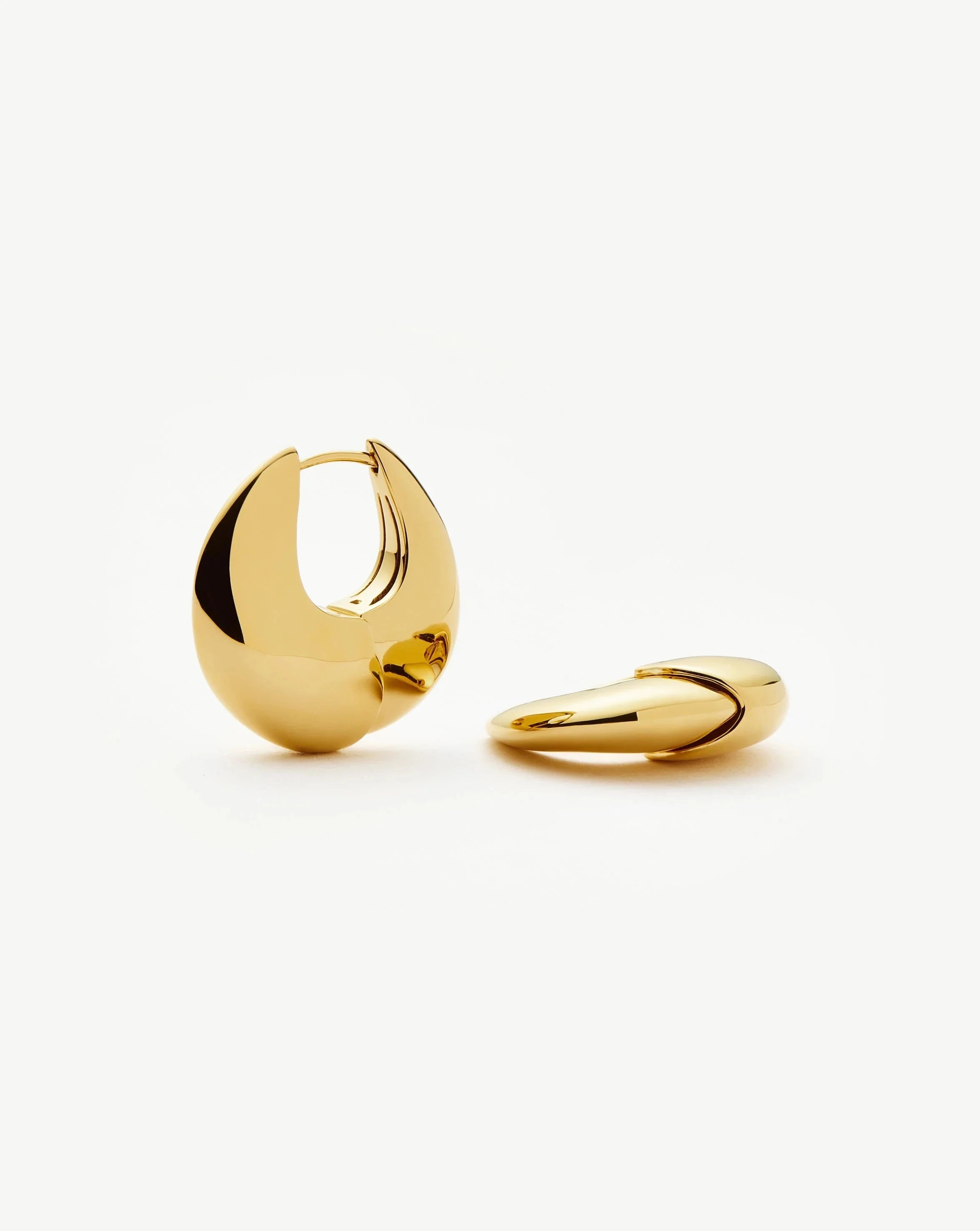 Sculptural Pebble Small Hoop Earrings - 18k Gold Plated Dainty Minimalist Jewelry for Women | Everyday Wear, Gift Ideas & Special Occasions