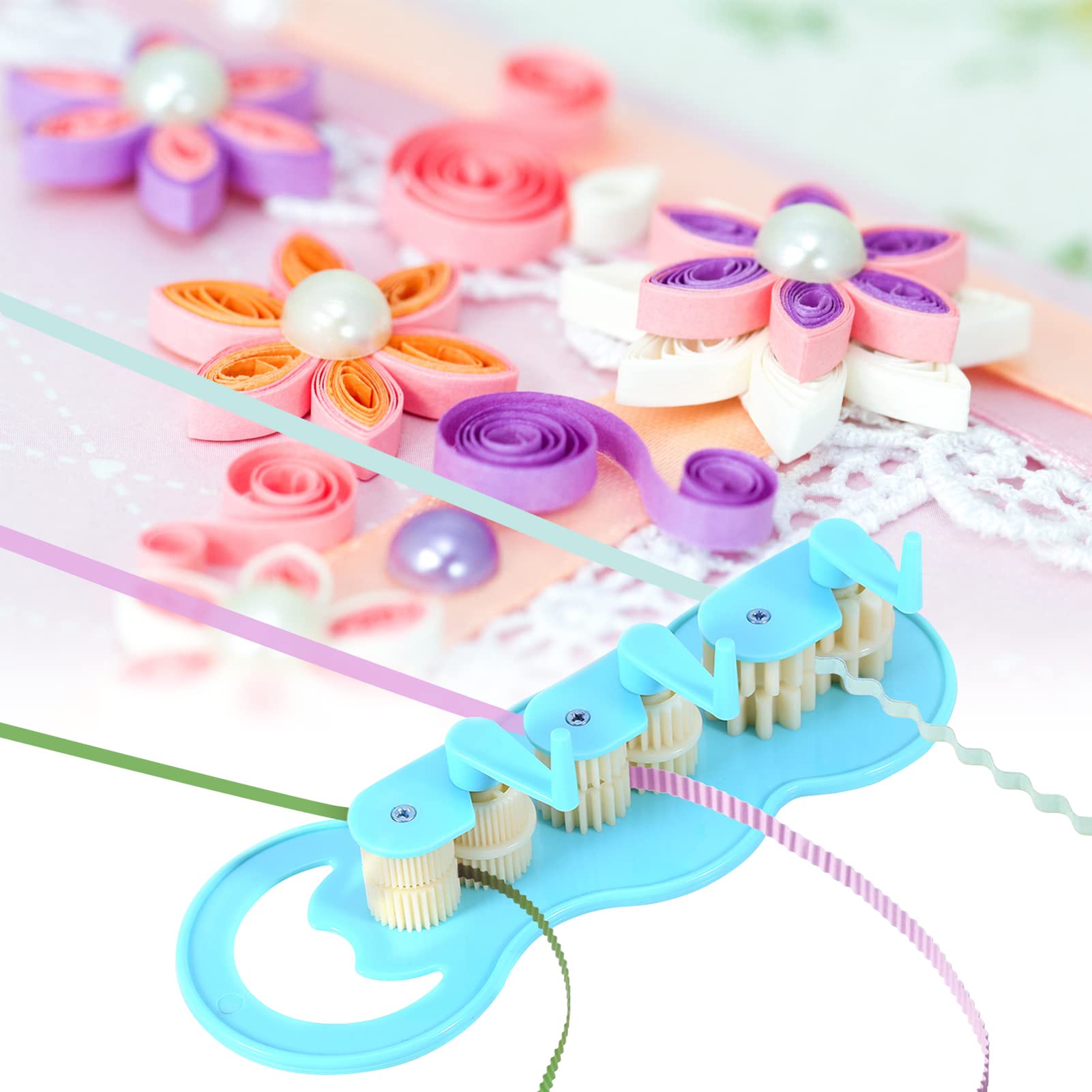 Paper Crimper Tool for DIY Crafts - Plastic Quilling Crimper Machine for Paper Art, Detachable & Easy to Use - Perfect for Scrapbooking, Card Making & Handmade Decorations (Blue)