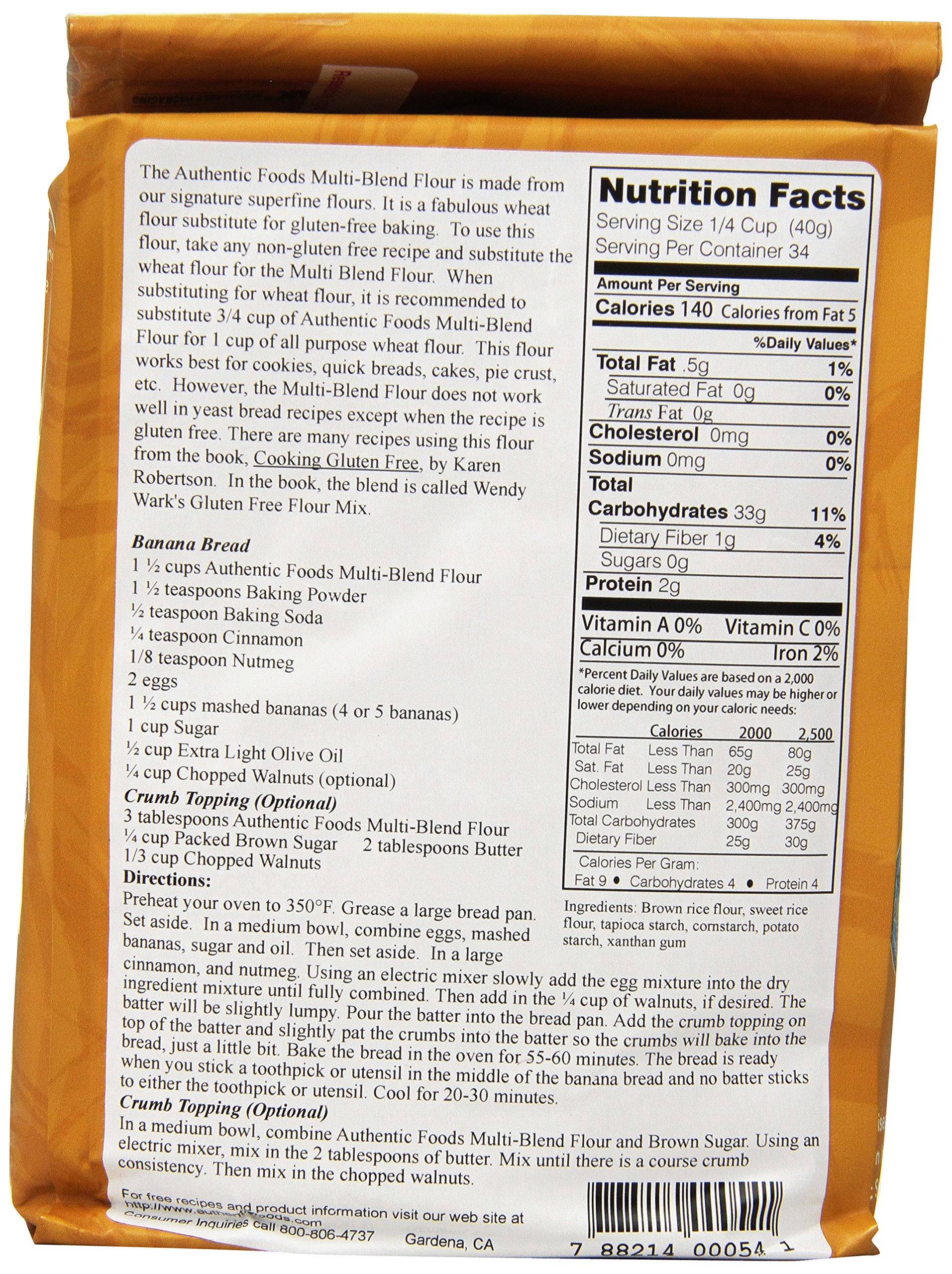 Authentic Multi Blend Flour - 3 Pound (Pack of 6) | Gluten-Free Baking Flour for Bread, Cookies & Pastries | Perfect for Home Bakers & Professional Chefs