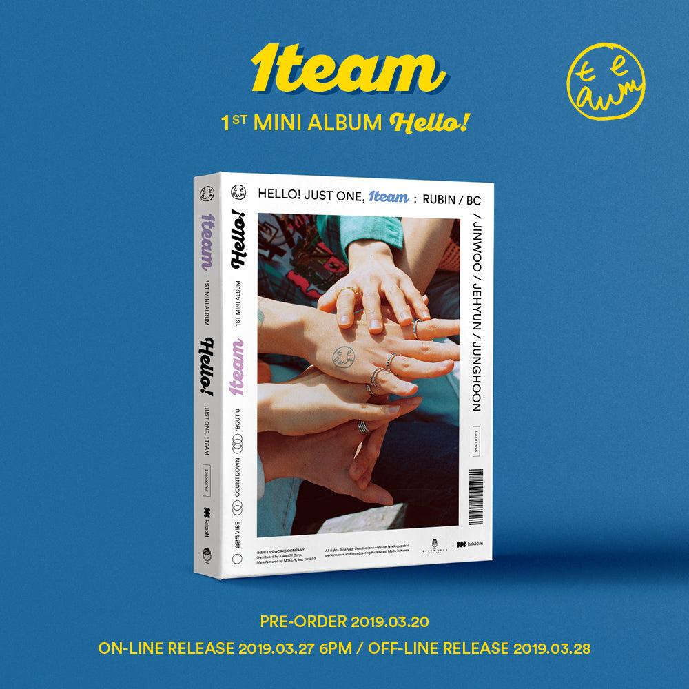 1TEAM 1ST MINI ALBUM 'HELLO!' K-Pop CD + Poster - Perfect for K-Pop Fans, Collectors and Gift Giving | Enjoy at Home, Parties or as a Decoration