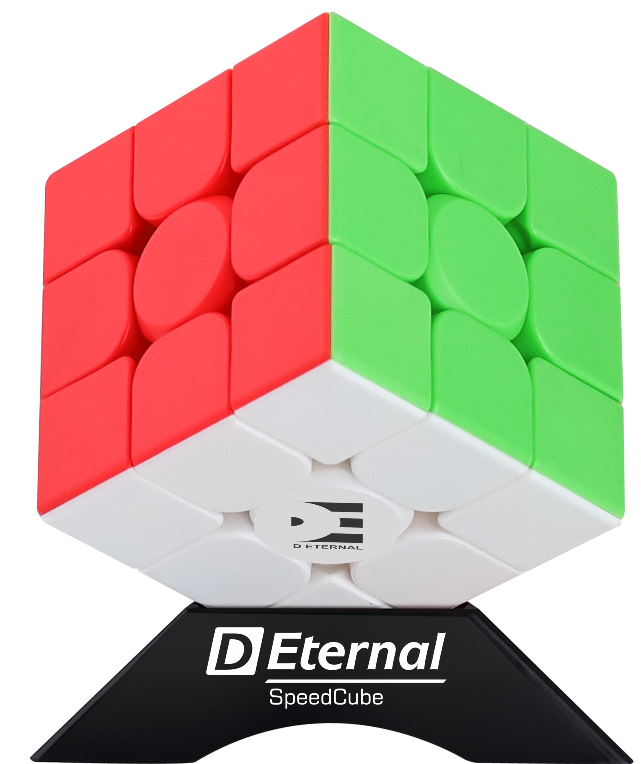 D ETERNAL 3x3 Speed Cube - Stickerless Magic Puzzle Game Toy for Kids & Adults | High-Speed Smooth Turning | Includes Cube Stand (Multicolor) | Perfect for Speedcubing, Brain Training & Gift Giving