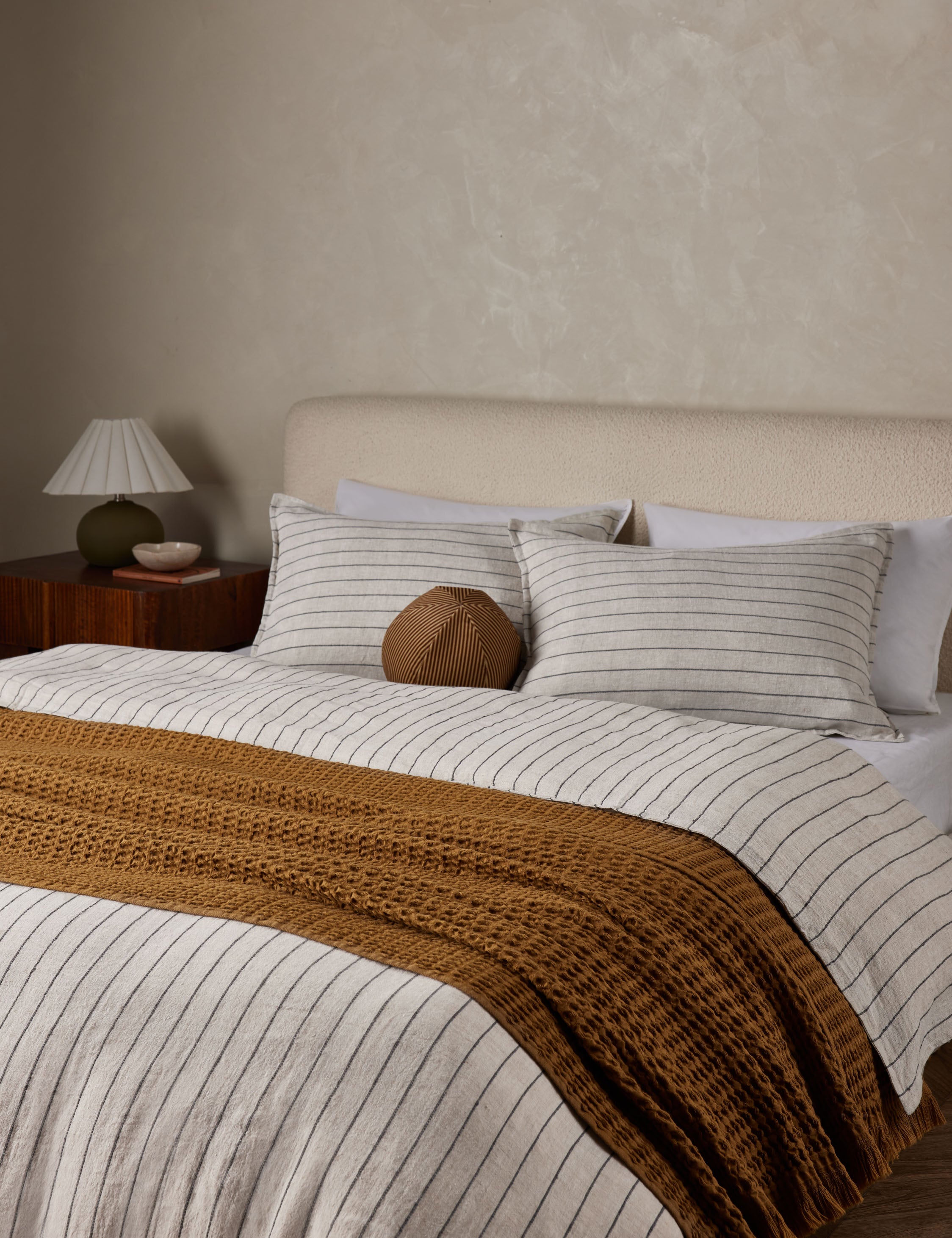 Premium Blake Linen Duvet Cover Set by Pom Pom at Home - Soft 100% Washed Linen Bedding for Cozy & Breathable Sleep - Perfect for Master Bedroom, Guest Room & Airbnb Stays