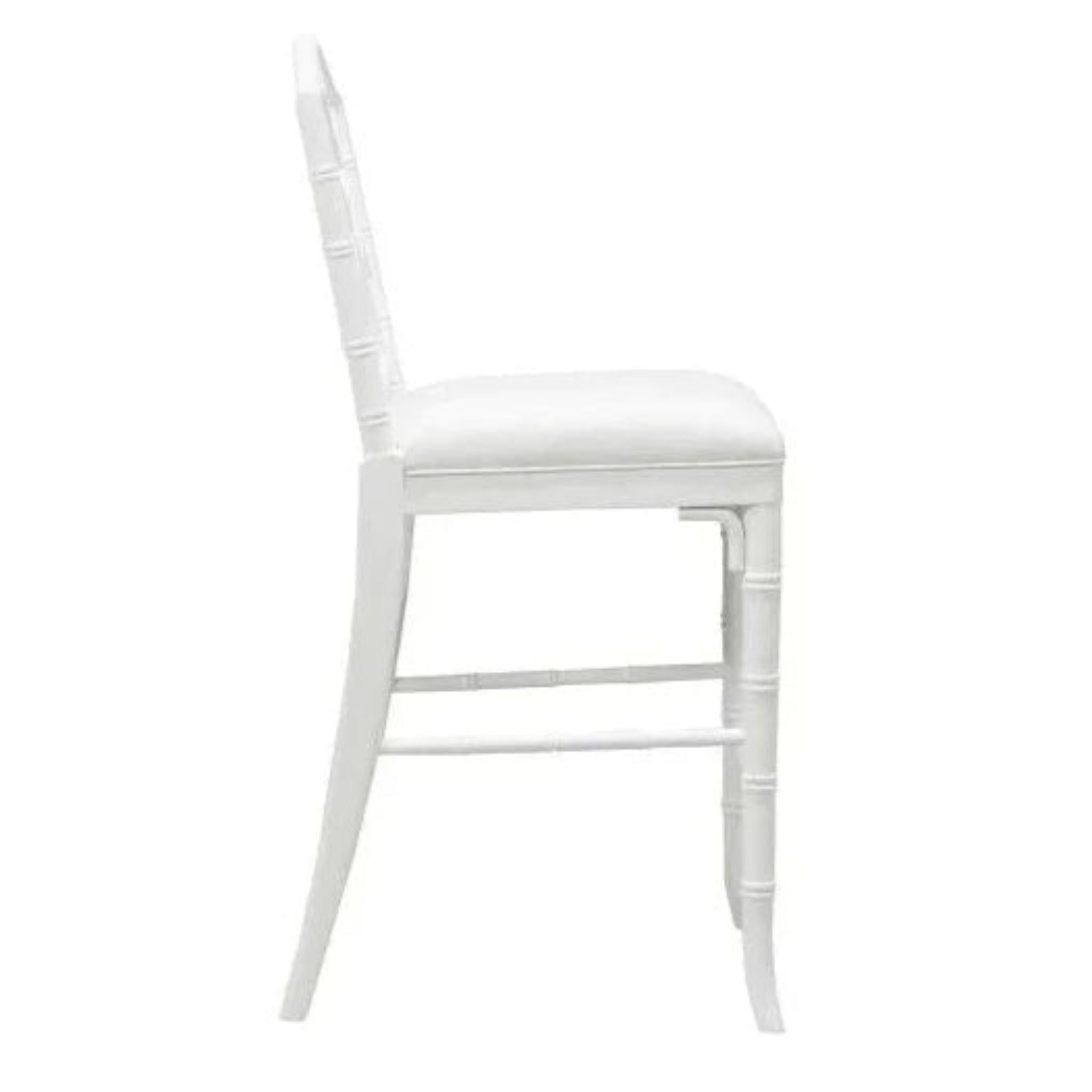 Annette White Chippendale Counter Stool - Elegant Upholstered Bar Stool for Kitchen Island, Breakfast Nook & Dining Room Decor