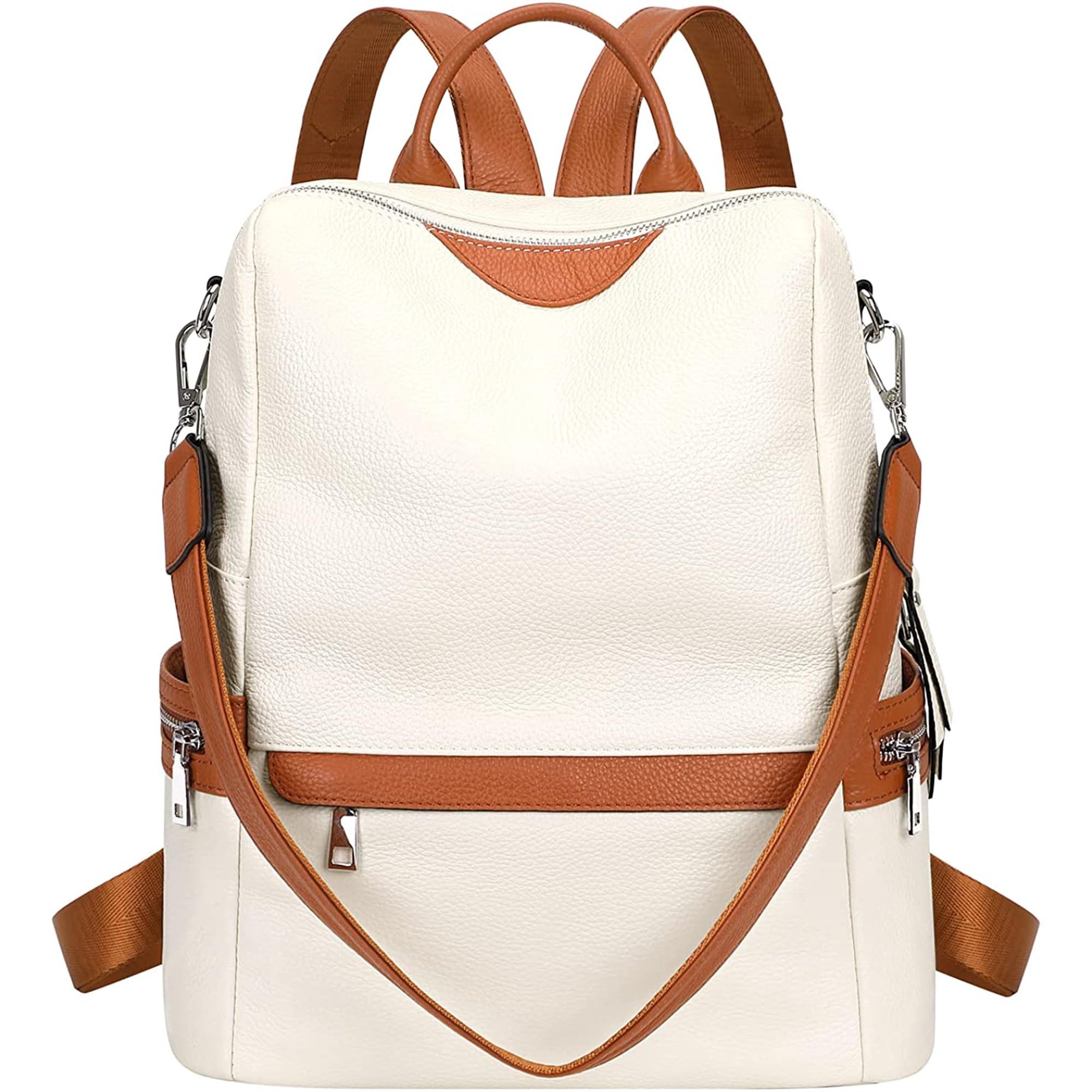 MUCHOVA Stylish Teen Girls Faux Leather Backpack Purse - Multipurpose Handbag & Shoulder Bag for School, Travel & Casual Outings | Printed Strap & Durable Design