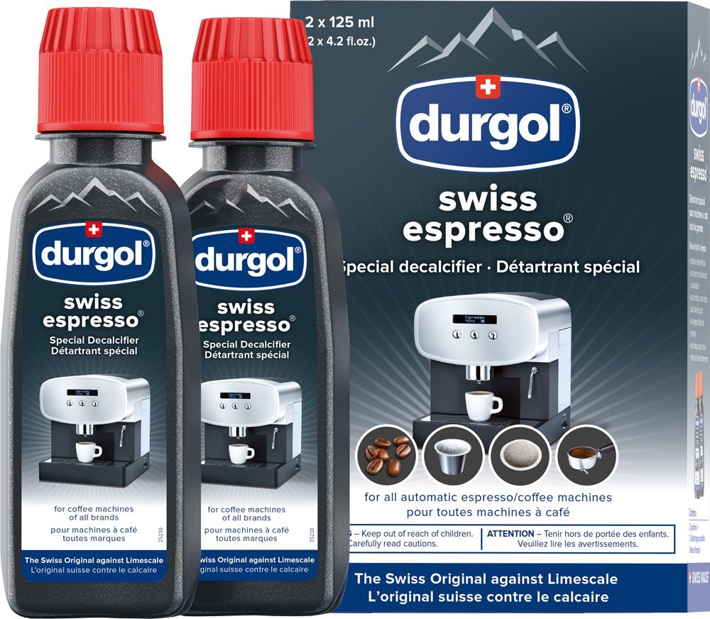 Durgol Swiss Espresso Descaler & Decalcifier - 4.2 fl oz (Pack of 2) - Works with All Espresso Machines & Coffee Makers - Perfect for Home, Office & Cafe Use