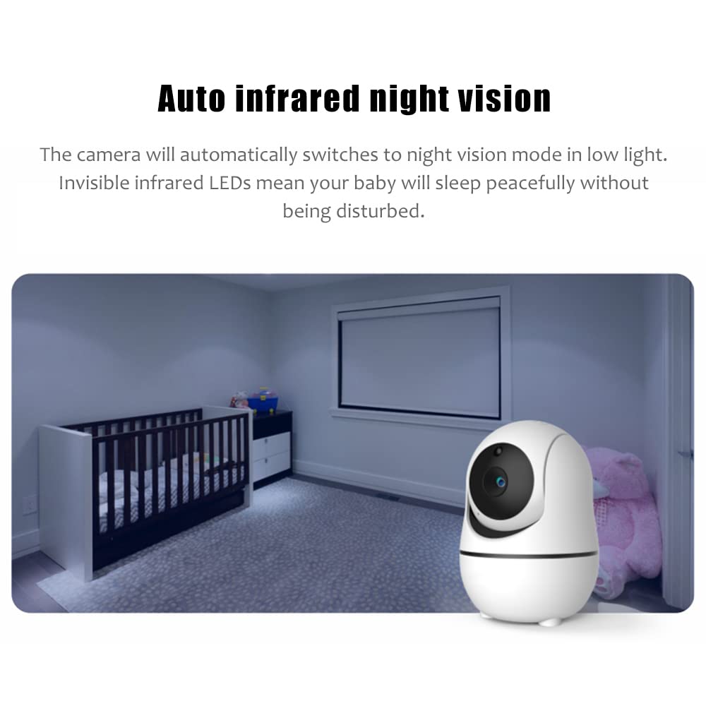 GUAZI STORE 7-inch Large Screen Baby Monitor with Camera - Split Screen, Rotating Camera, 2-Way Talk & Temperature Sensor | 2 Camera System with Auto Night Vision & Lullabies | Perfect for Nursery, Bedroom & Travel Baby Monitoring