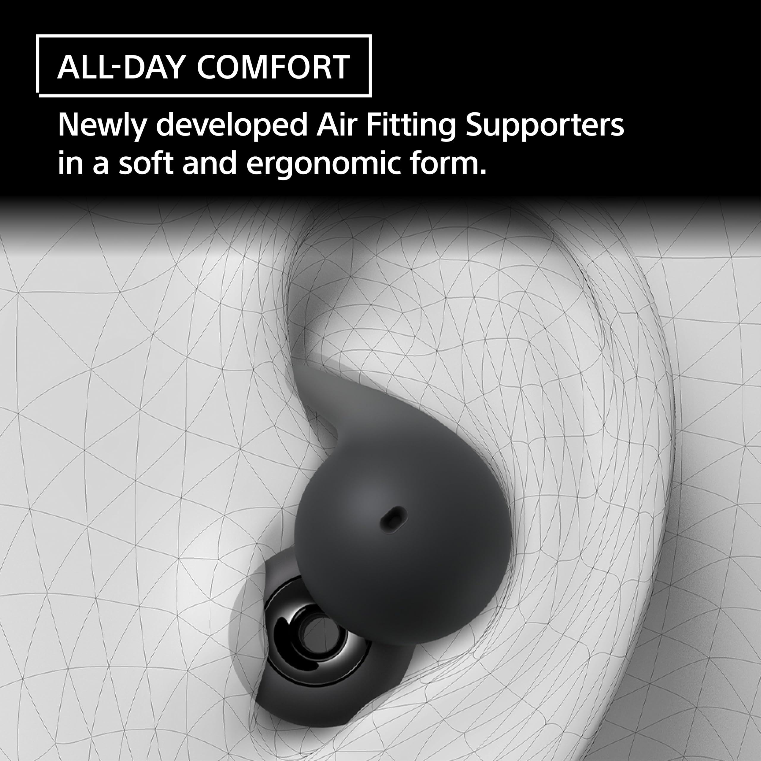 Sony LinkBuds Open Truly Wireless Earbuds - White | Open-Ring Design for Ambient Sound Awareness | New Air Fitting Supporters | Comfortable for All-Day Wear | Perfect for Running, Commuting & Office Use