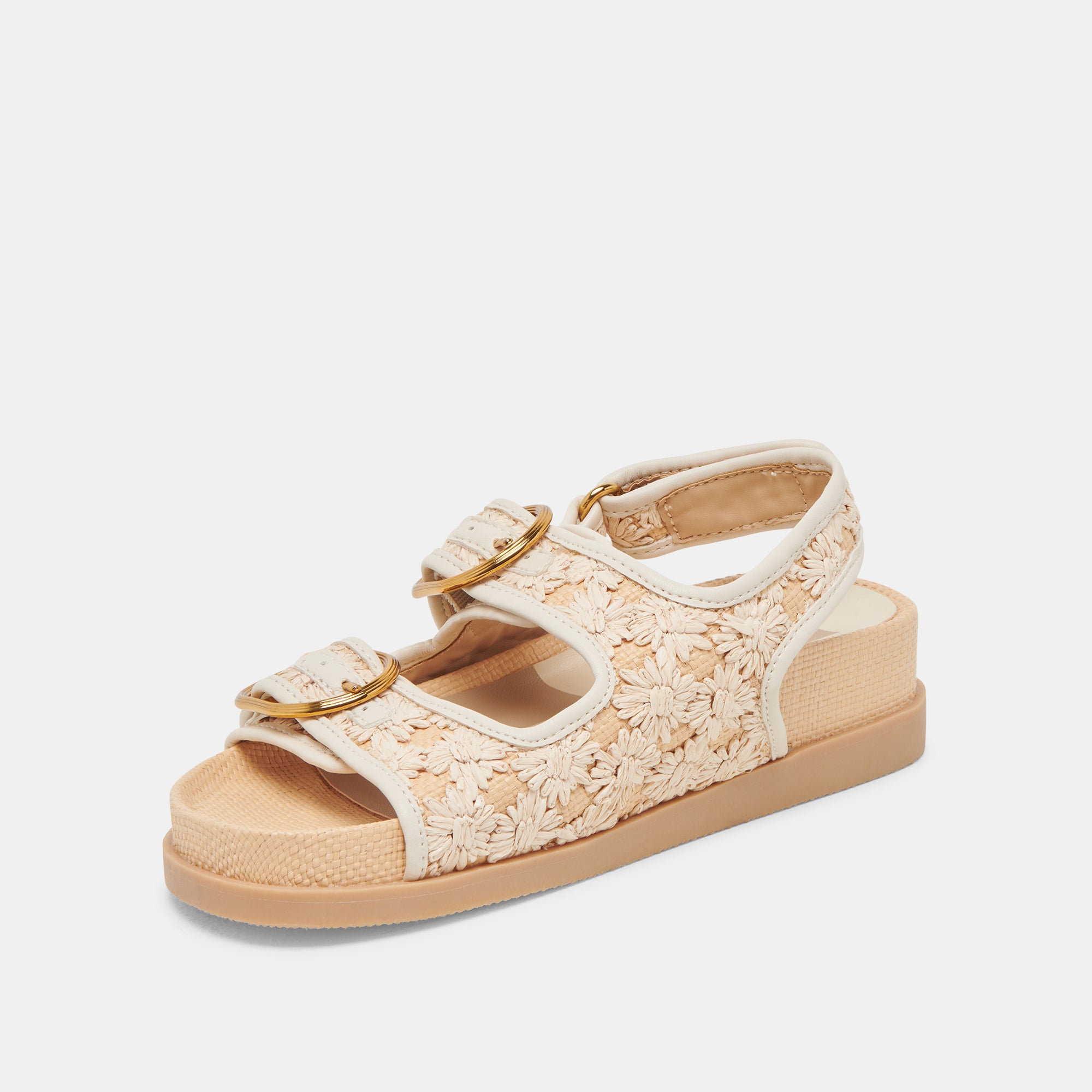 Starla Women's Floral Raffia Sandals - Comfortable Summer Beach Sandals for Walking, Vacation & Outdoor Activities