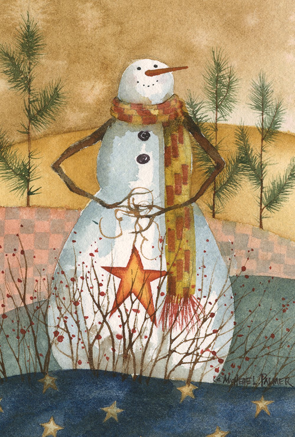 Toland Home Garden Americana Snowman 12.5 x 18 Inch Rustic Winter Decorative Garden Flag - Perfect for Porch, Yard, and Seasonal Holiday Decor