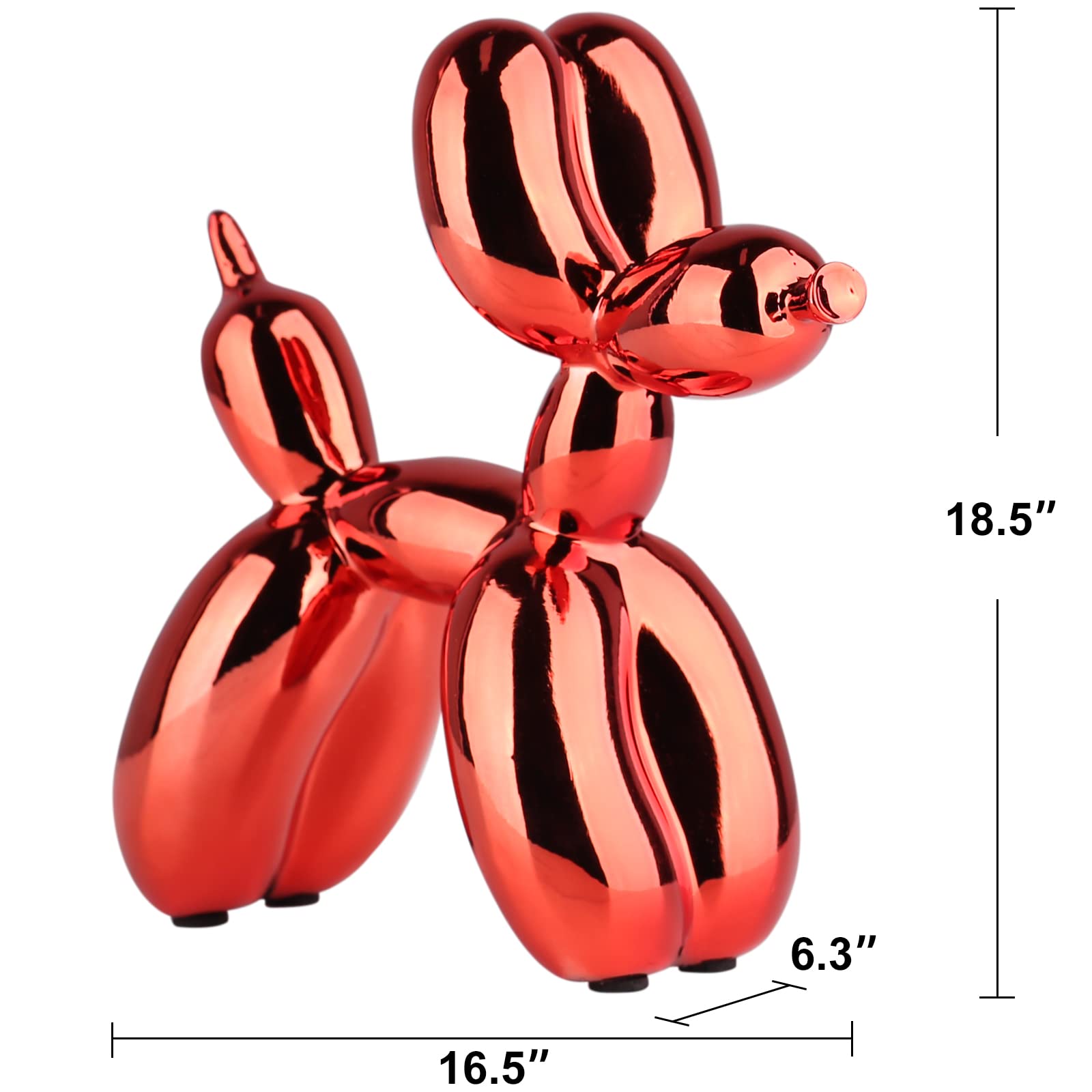 Gold Balloon Dog Sculpture - Modern Animal Statue for Office & Preppy Room Decor | Cute Small Figurine Gift for Home, Desk & Party Decorations