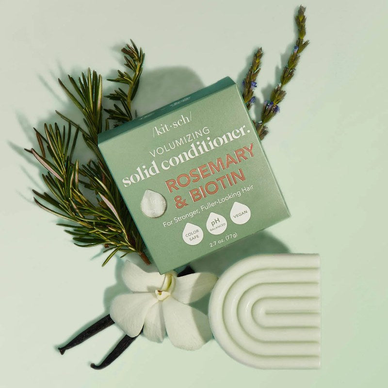 Rosemary & Biotin Volumizing Solid Conditioner Bar for Hair Growth & Thickness - Natural Vegan Shampoo Alternative for Dry, Damaged Hair - Perfect for Travel, Gym & Eco-Friendly Hair Care Routine