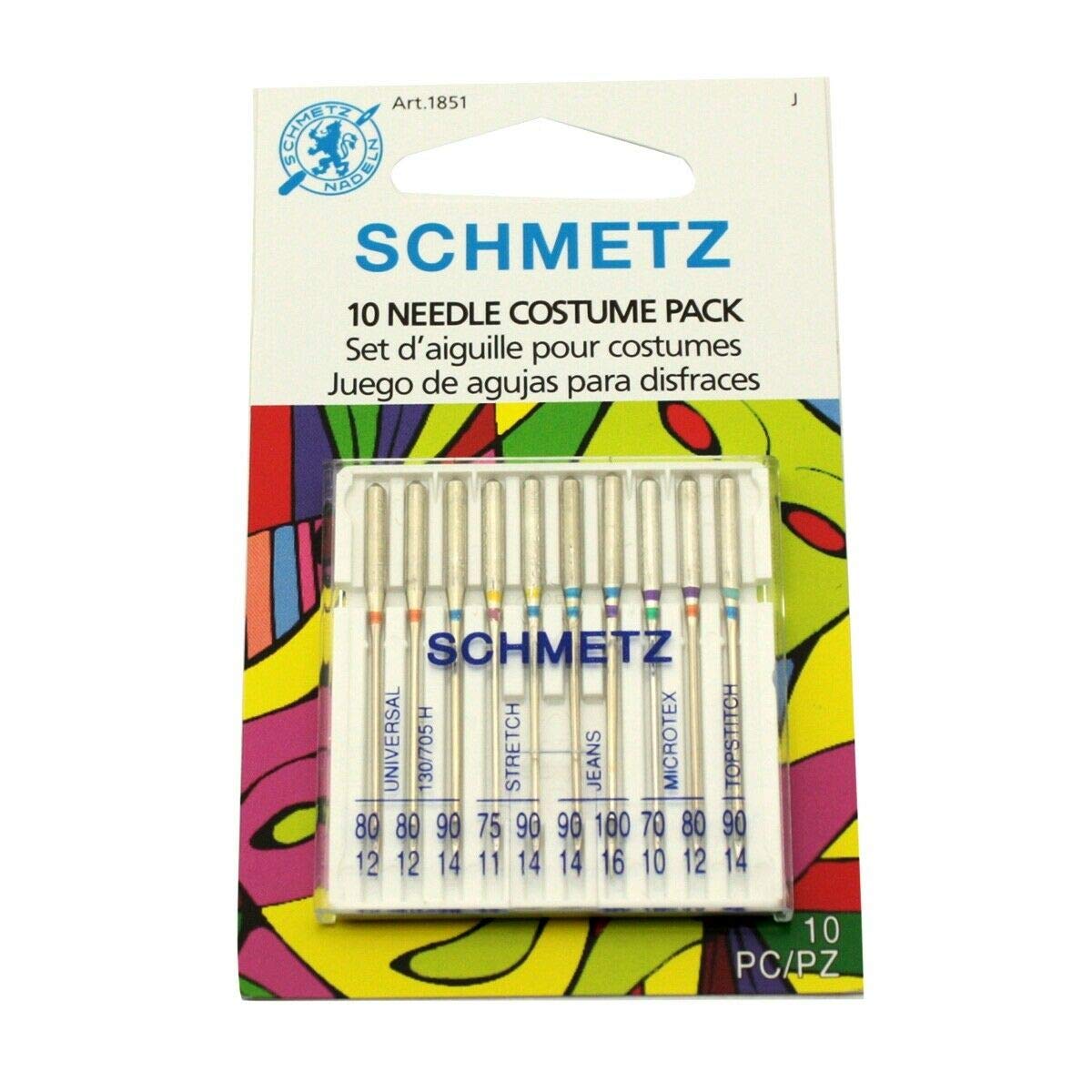 Schmetz 10-Pack Universal Sewing Machine Needles for Costumes - Premium Quality Home Sewing Supplies for DIY, Quilting & Fabric Crafts - Perfect for Halloween Costumes, Cosplay & Theater Costume Making