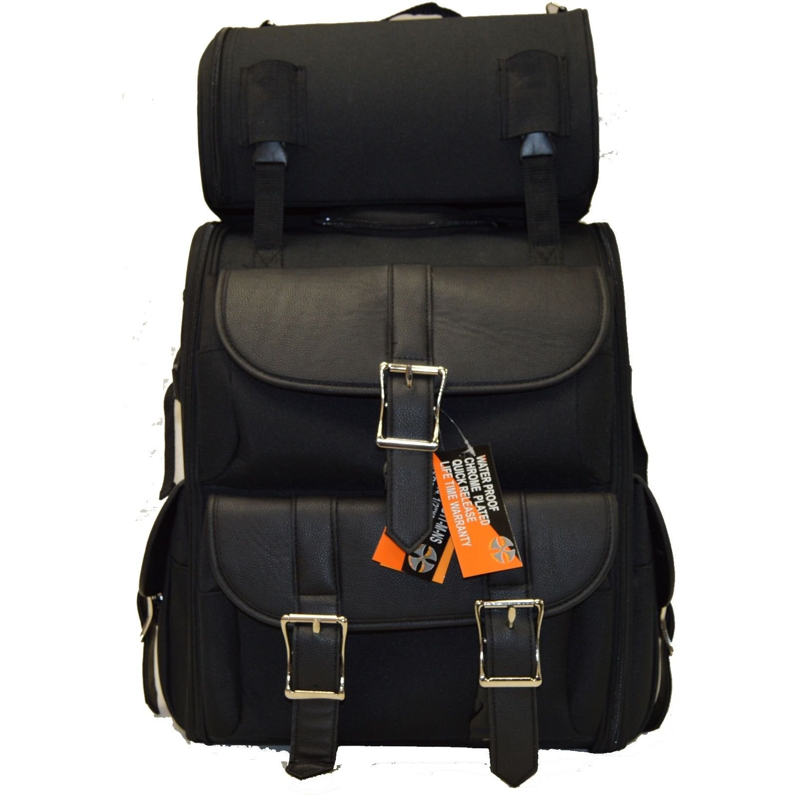 Premium Motorcycle Sissy Bar Bag - Large Travel Luggage for Harley, Cruiser & Touring Bikes - Waterproof Storage for Road Trips & Daily Commutes