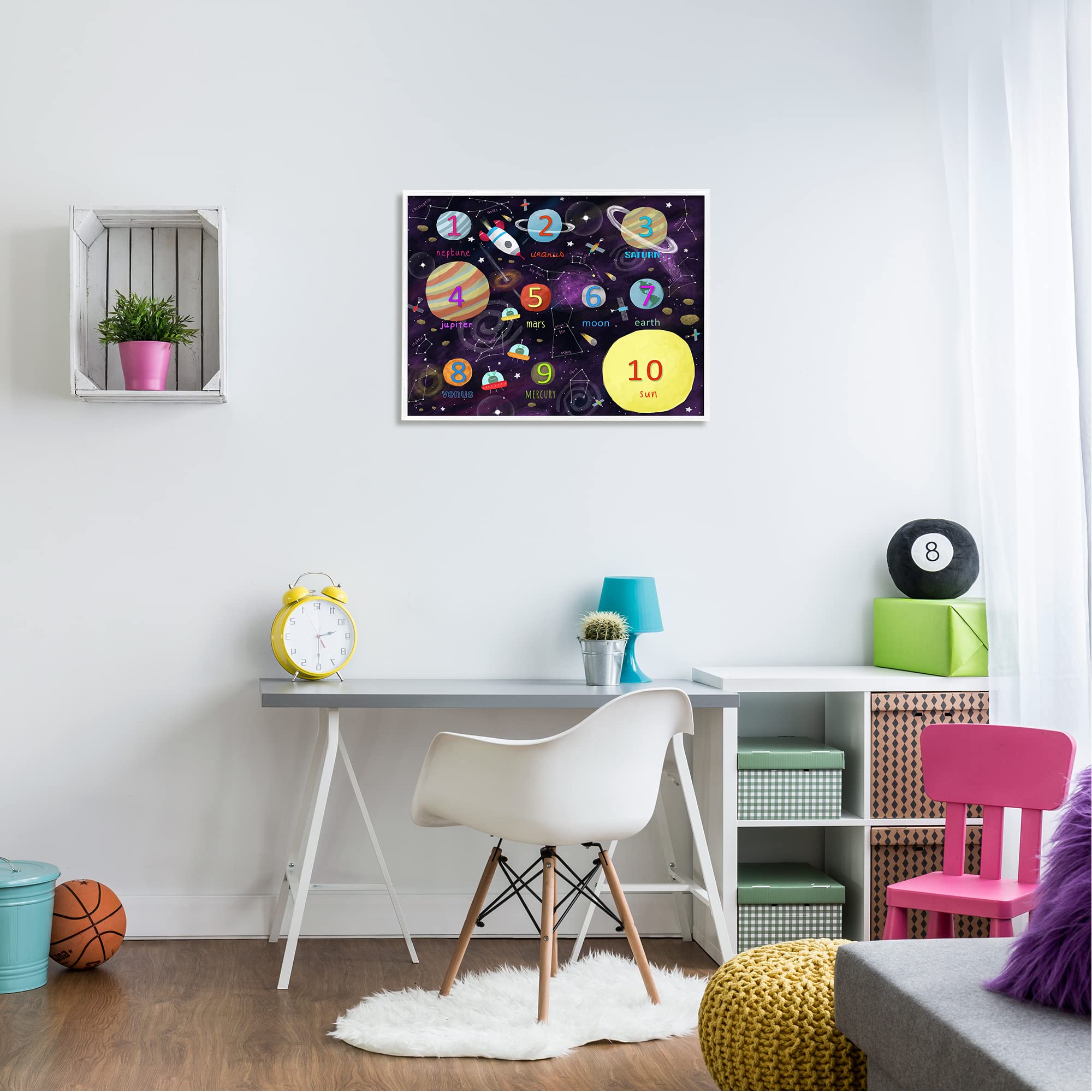Stupell Industries Solar System Planets Educational Poster - Astronomy Learning Chart for Kids & Classrooms | Designed by Carla Daly | Perfect for Homeschooling & Science Decor